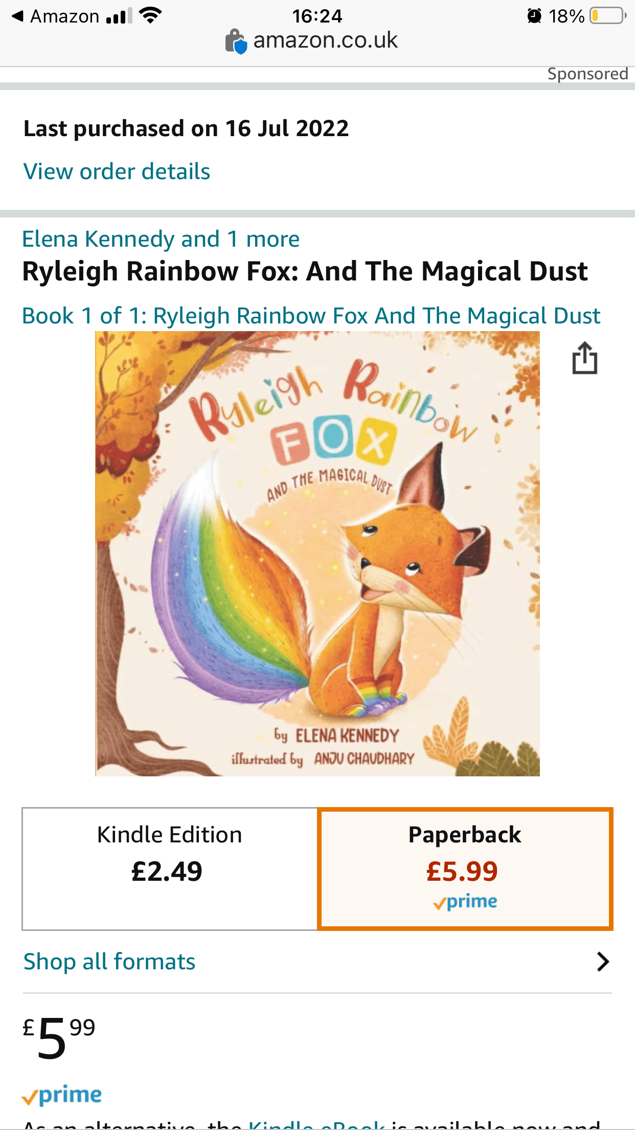 Ryleigh Rainbow Fox & The Magical Dust, now available on Amazon!