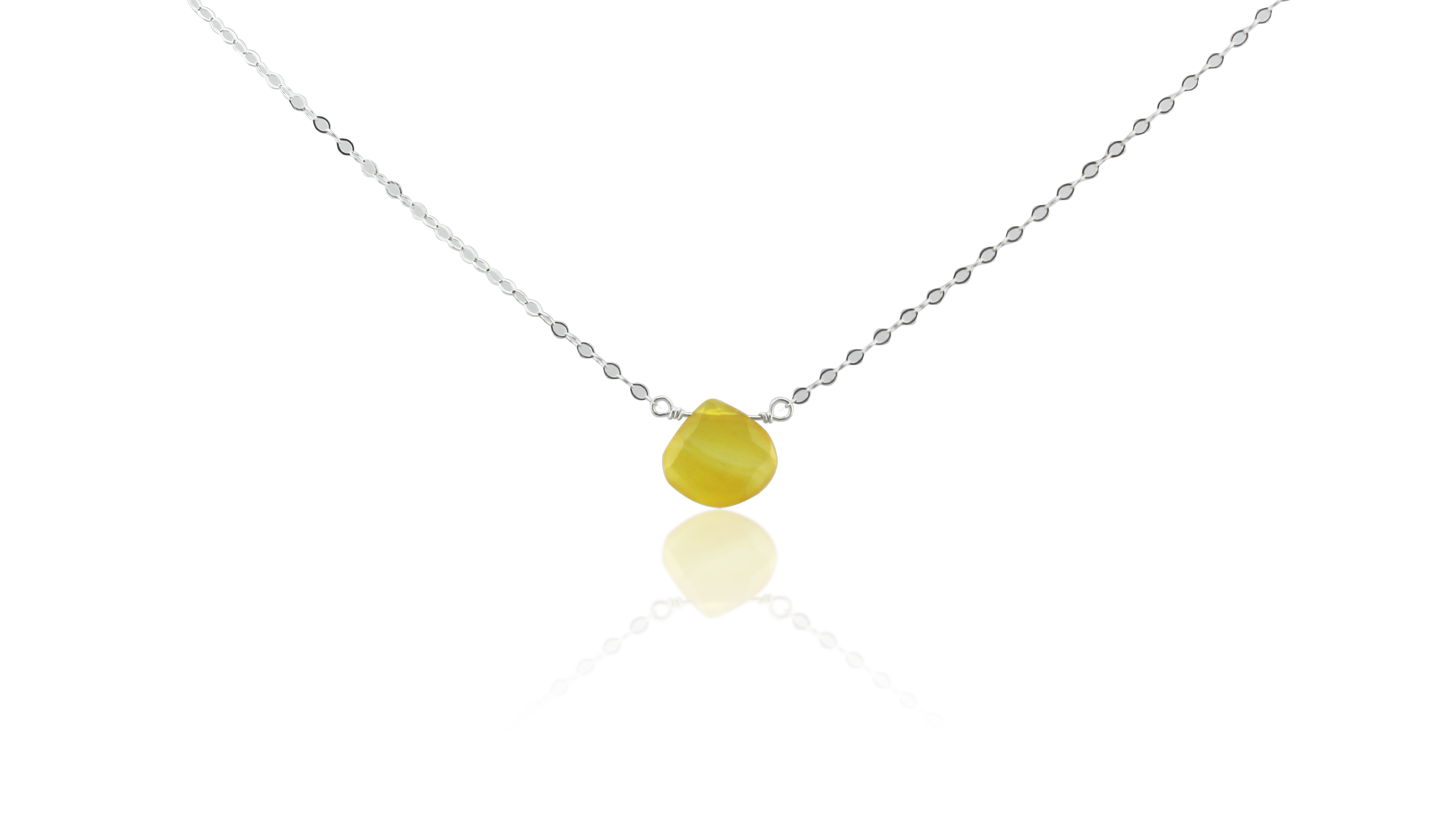 Lemon Chalcedony Briolette Necklace (Back Drop Options)