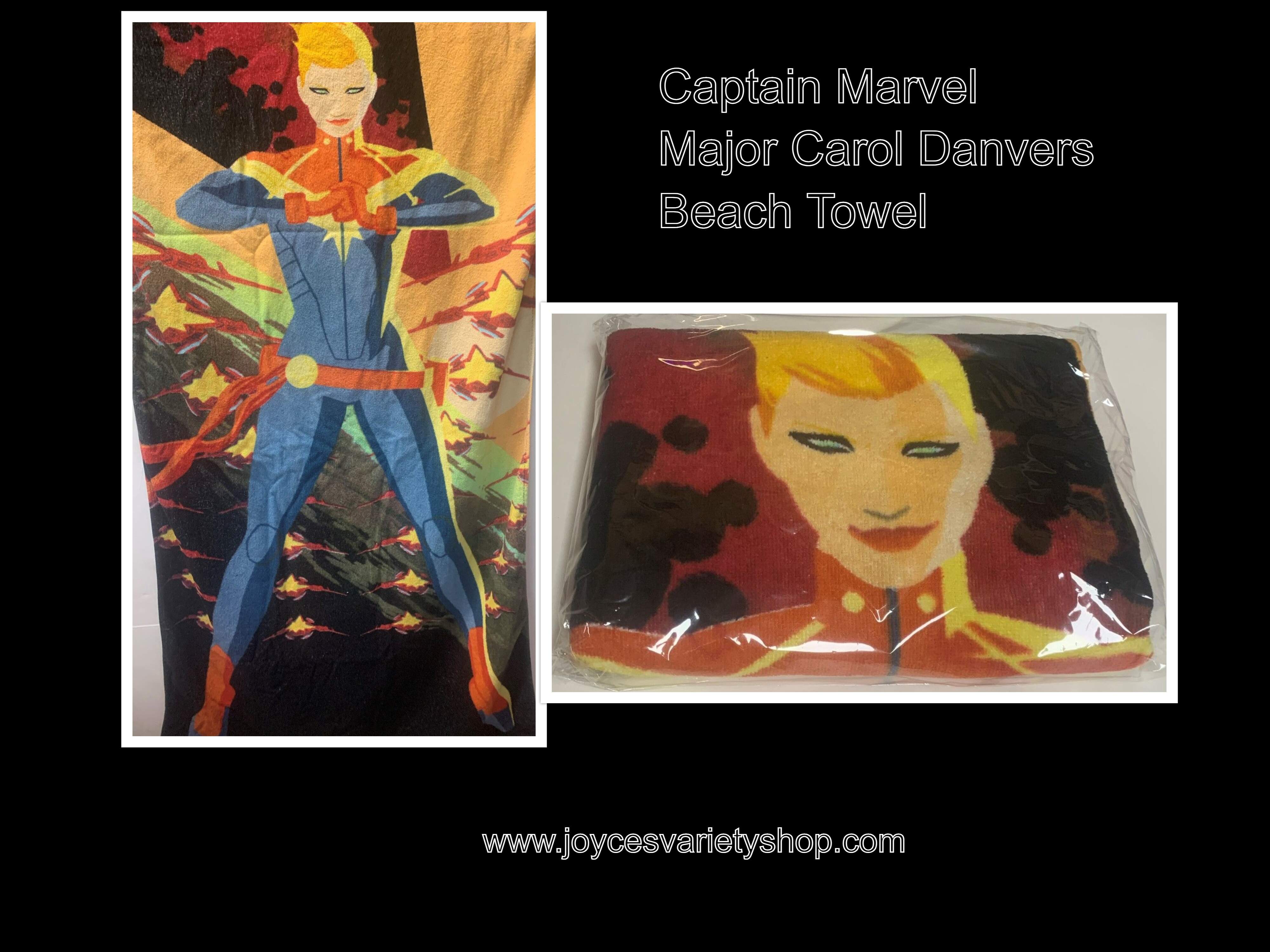 Captain Marvel Major Carol Danvers Beach Towel 27" x 52"