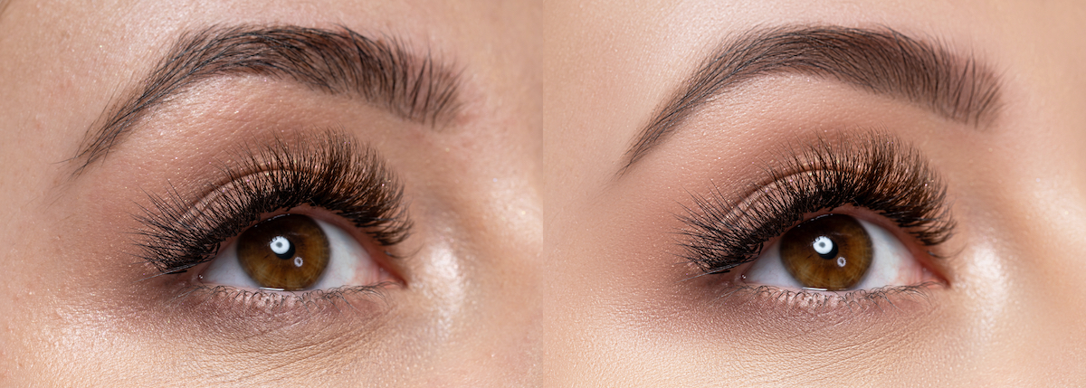 brow shaping before and after with eye makeup