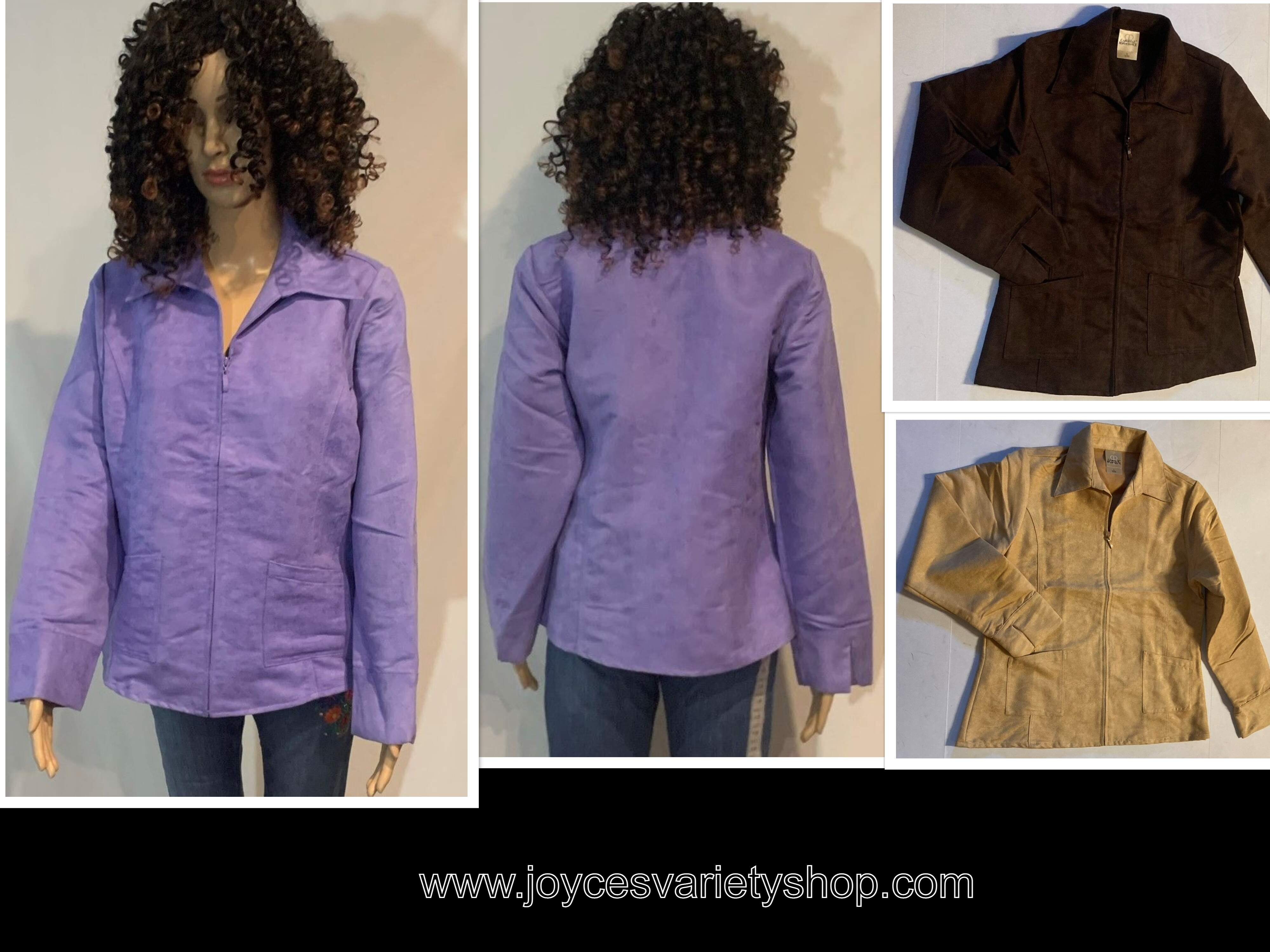 Gabrielle Rohde-Royce Micro Suede Jacket Front Zipper Many Colors & Sizes