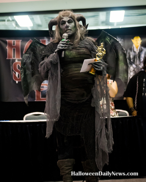 Original Gargoyle Character created wins 2021 Adult Costume Contest at Haunted Screams Expo