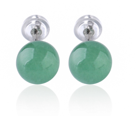 Boucle d'oreilles Jade Vert Argent 925