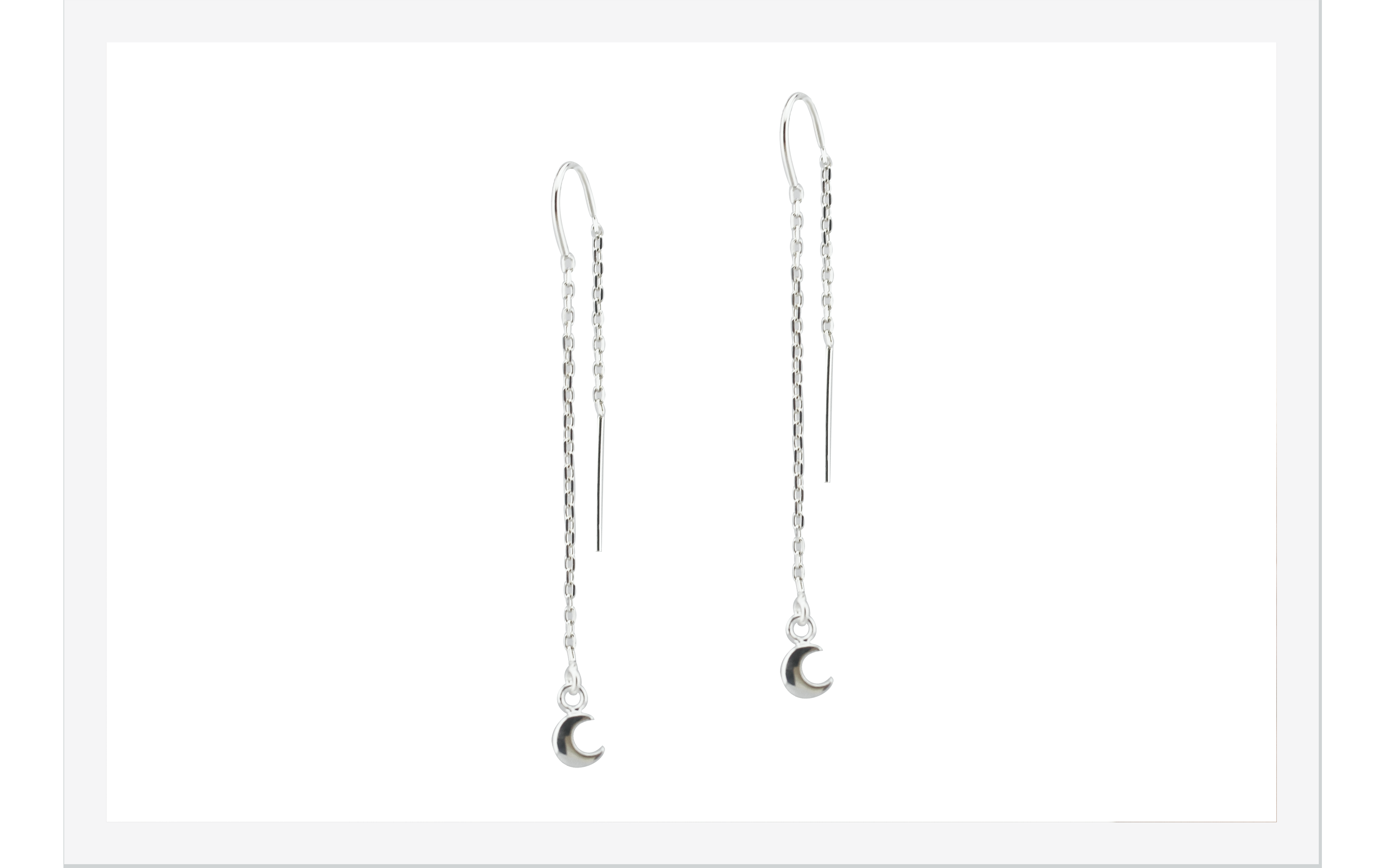 crescent moon threader earrings