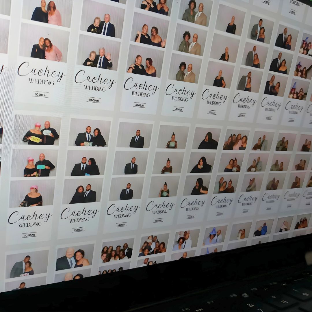 Personalized online gallery showing wedding photo booth prints from a wedding.