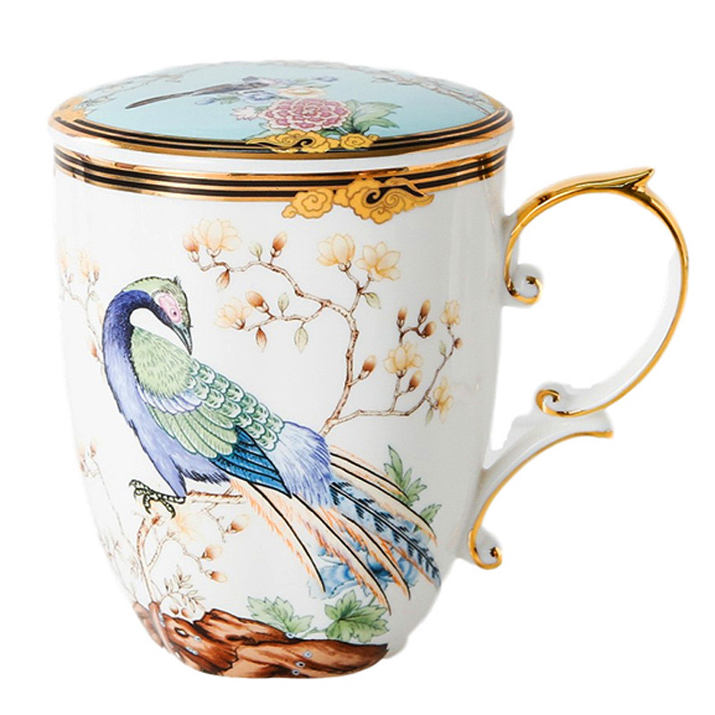 Mug Porcelaine Bonne Chine - Paon