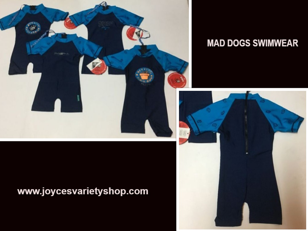 Infant One Piece Swimsuit Mad Dogs Lycra 50 UPF 6-12 Months Variety Features