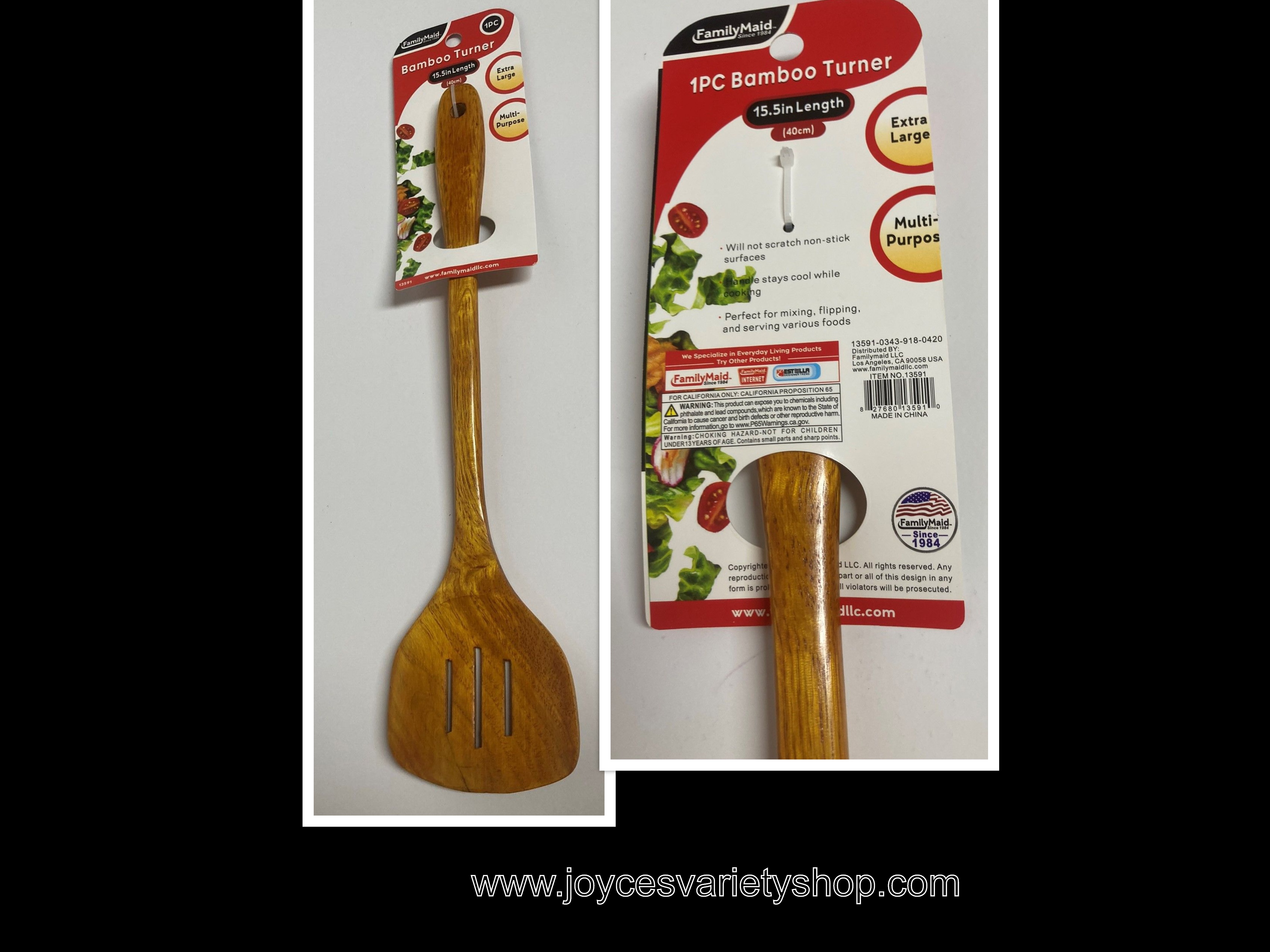 Bamboo Serving Spoon Food Turner Extra Large 15.5" Length
