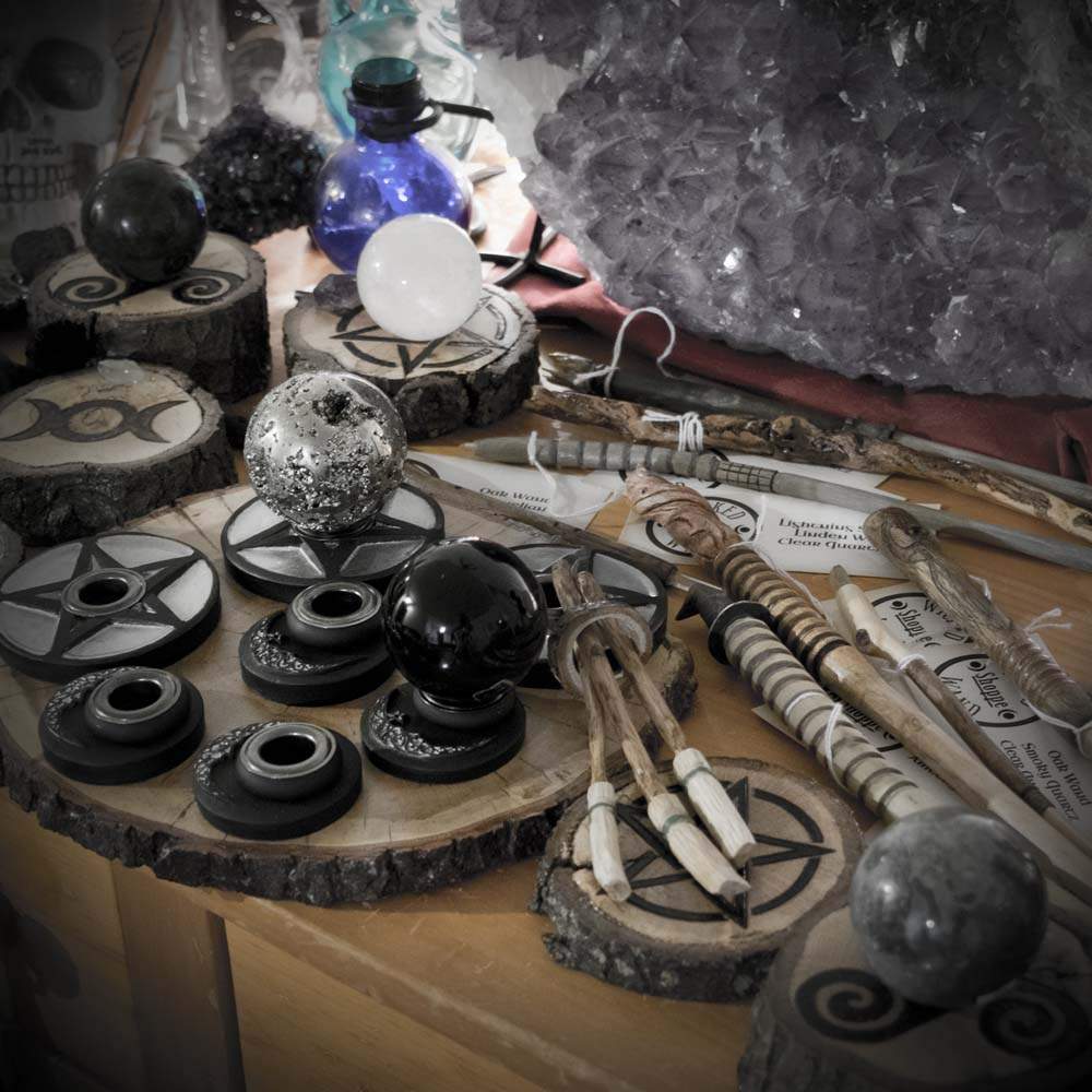 The Wicked Wand Shoppe, wands, brooms, occult supplies, altar tools