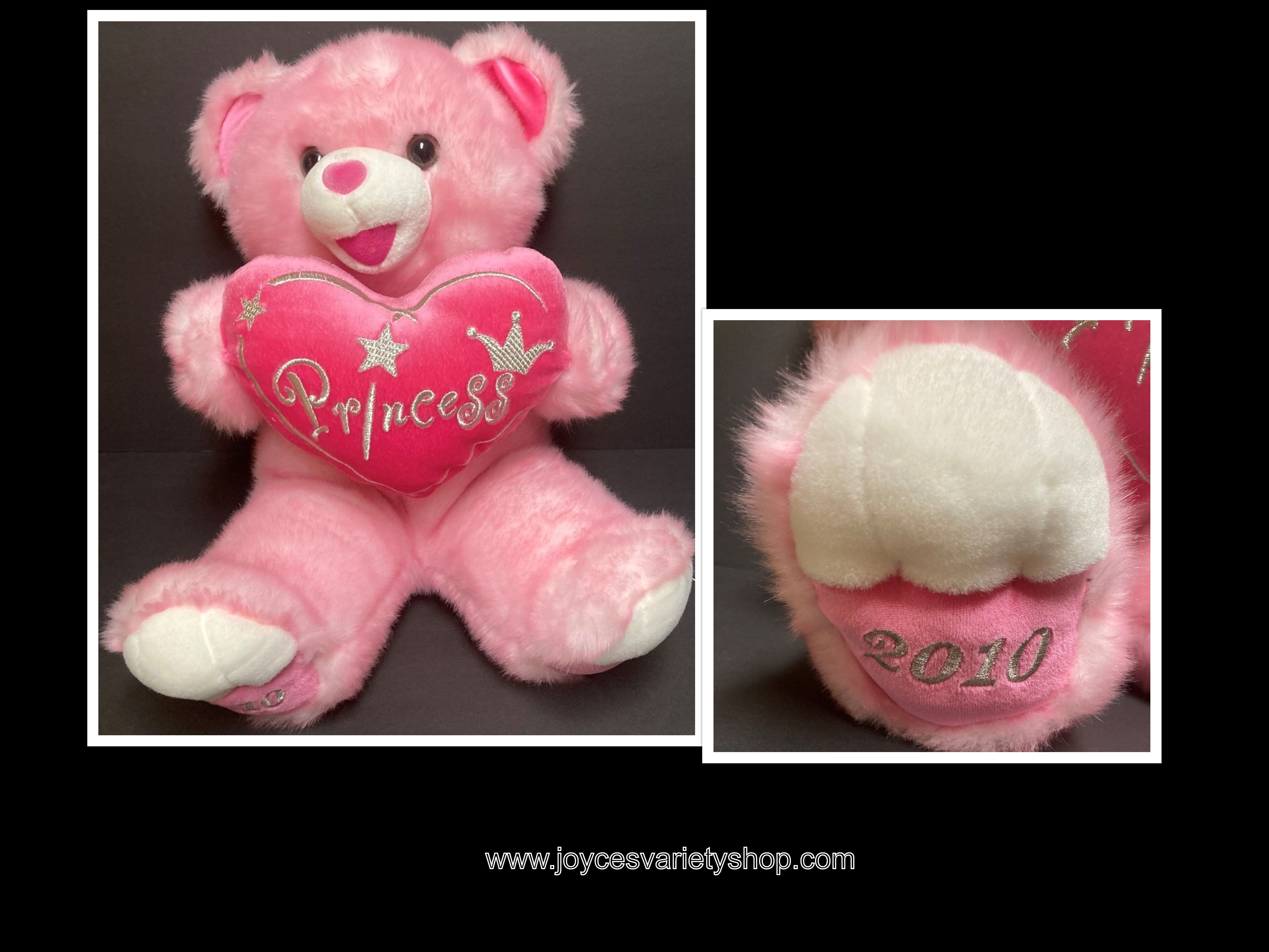 DanDee Teddy Bear Hot Pink Heart 2010 Princess 19" Birthday Anniversary