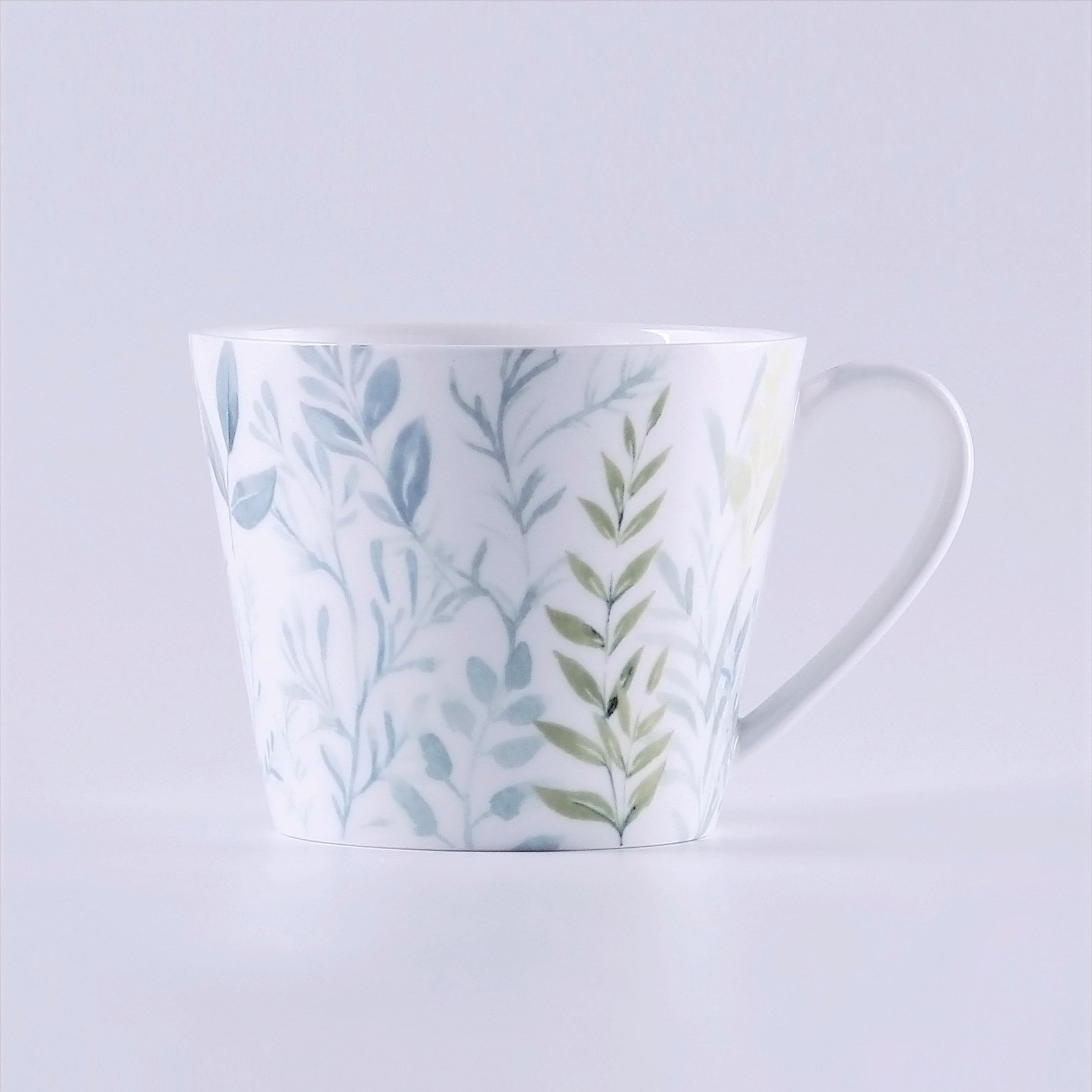 Mug Style Japon en Bonne Chine Petites feuilles vertes