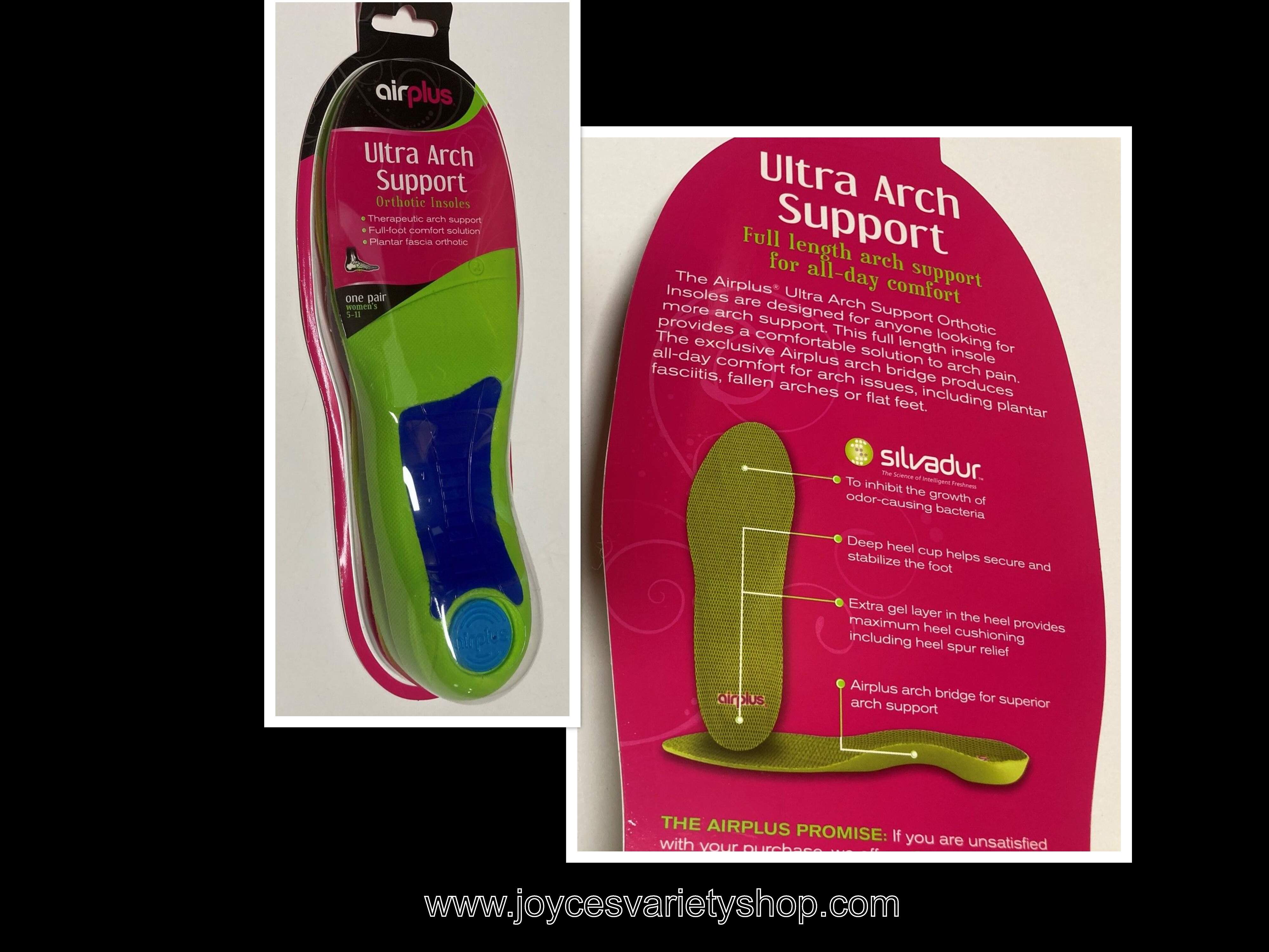 Airplus Ultra Arch Support Therapeutic Insoles One Pair Women's Sz 5-11
