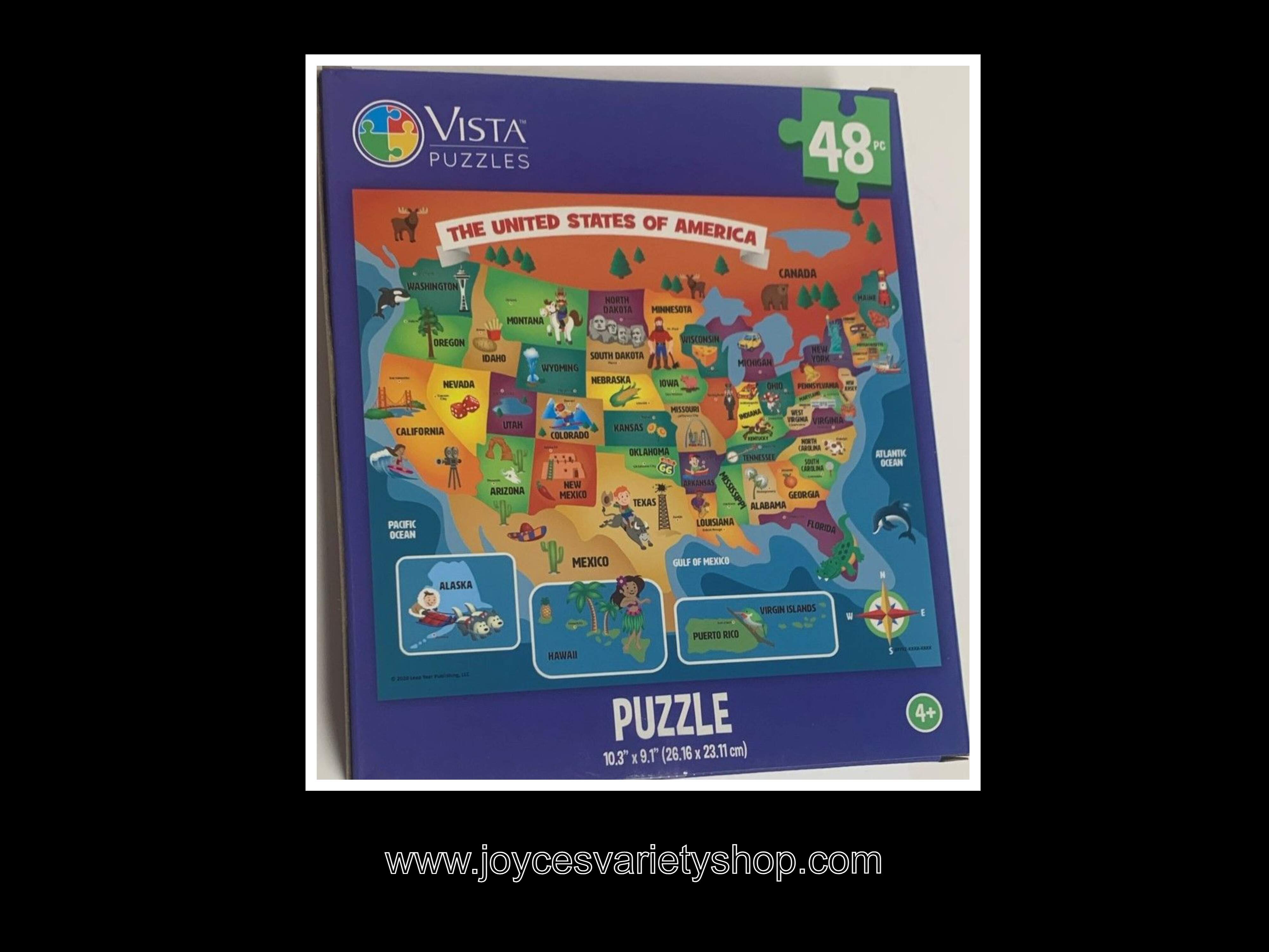 United States of America Puzzle 48 PC Map Geography Educational Ages 4+