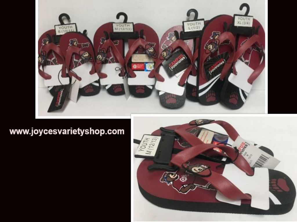 Montana Grizzlies Youth Flip Flops Sandals Shoes Various Sizes