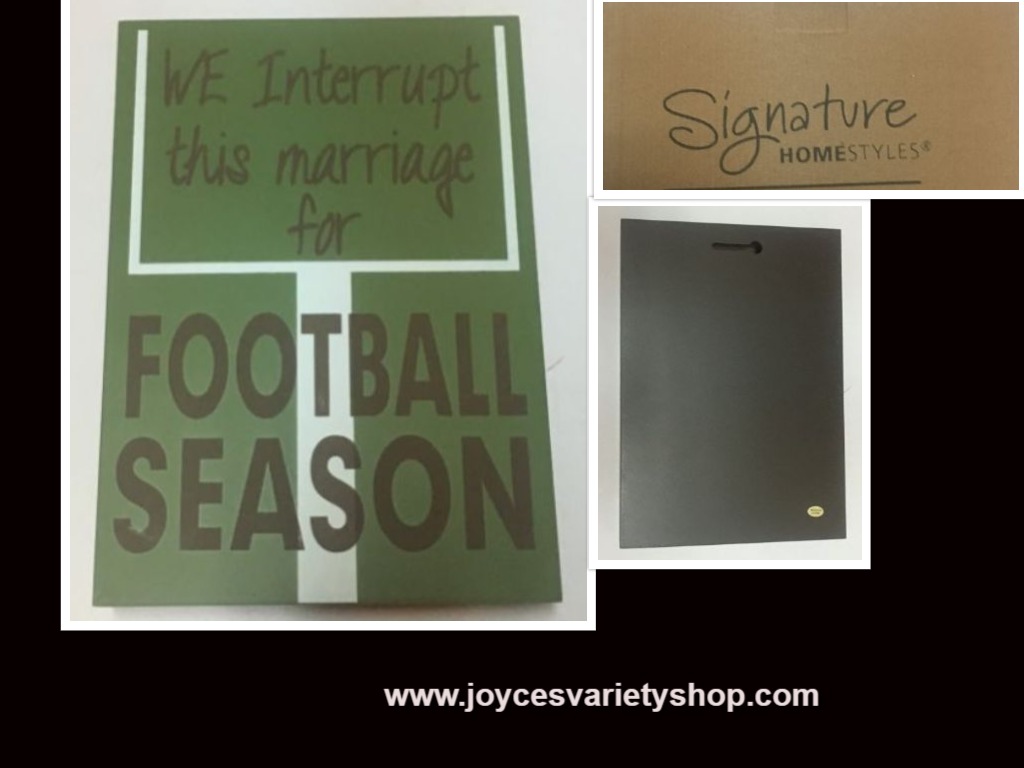 Wood Football Season Hanging Wall Sign Signature Homestyles 11" x 8" x 1"