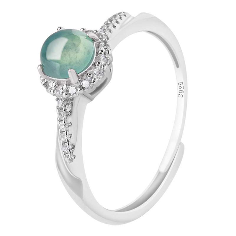 Bague Jade Vert et Argent