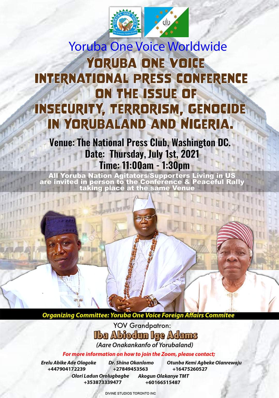 REGISTER FOR YORUBA ONE VOICE PRESS CONFERENCE NOW!!!