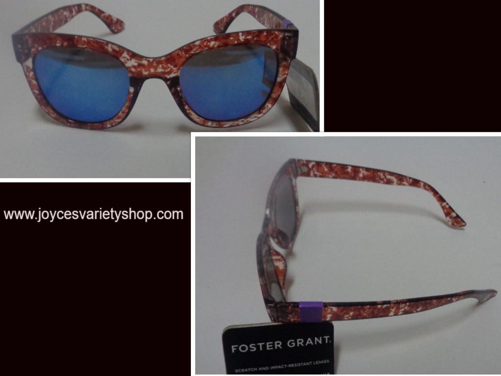 Foster Grant Brown Multi-Color Iridescent Sunglasses Max Block