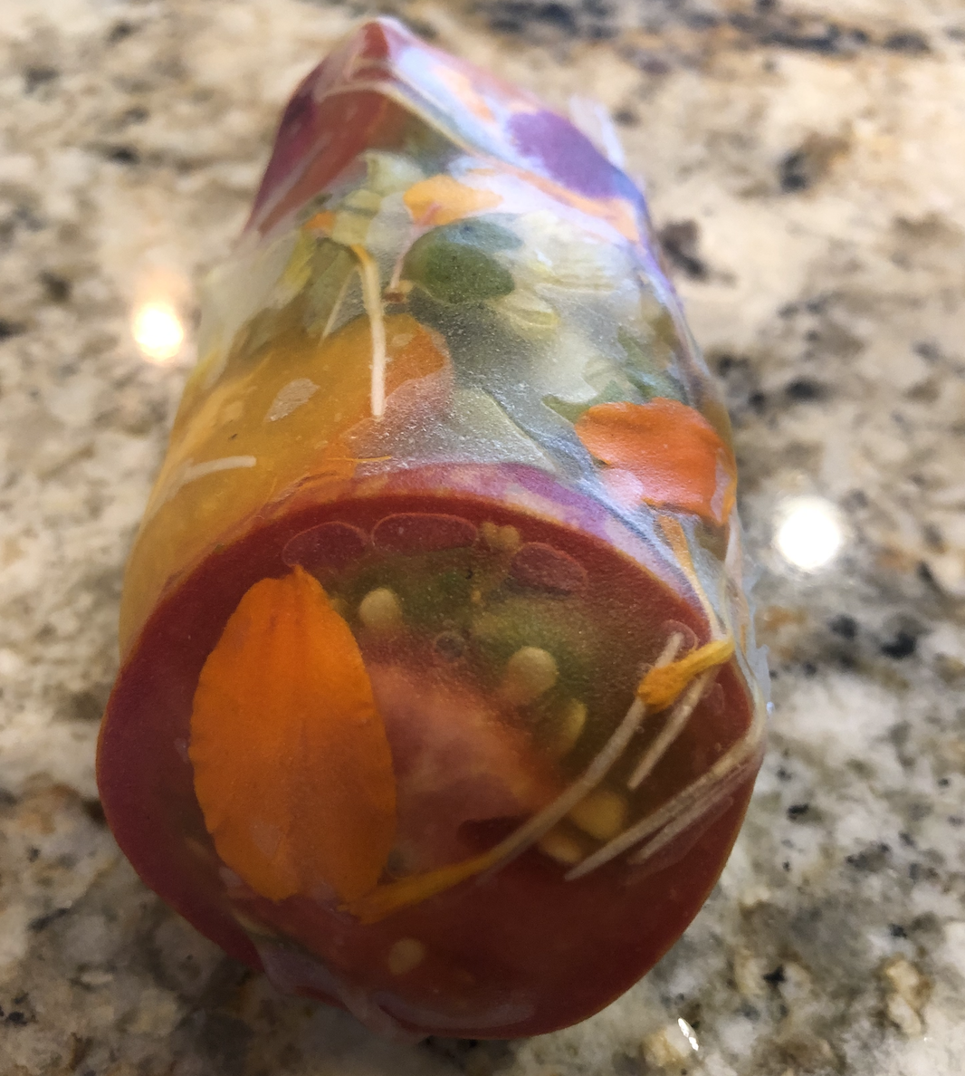 with heirloom tomatoes | peach vinaigrette