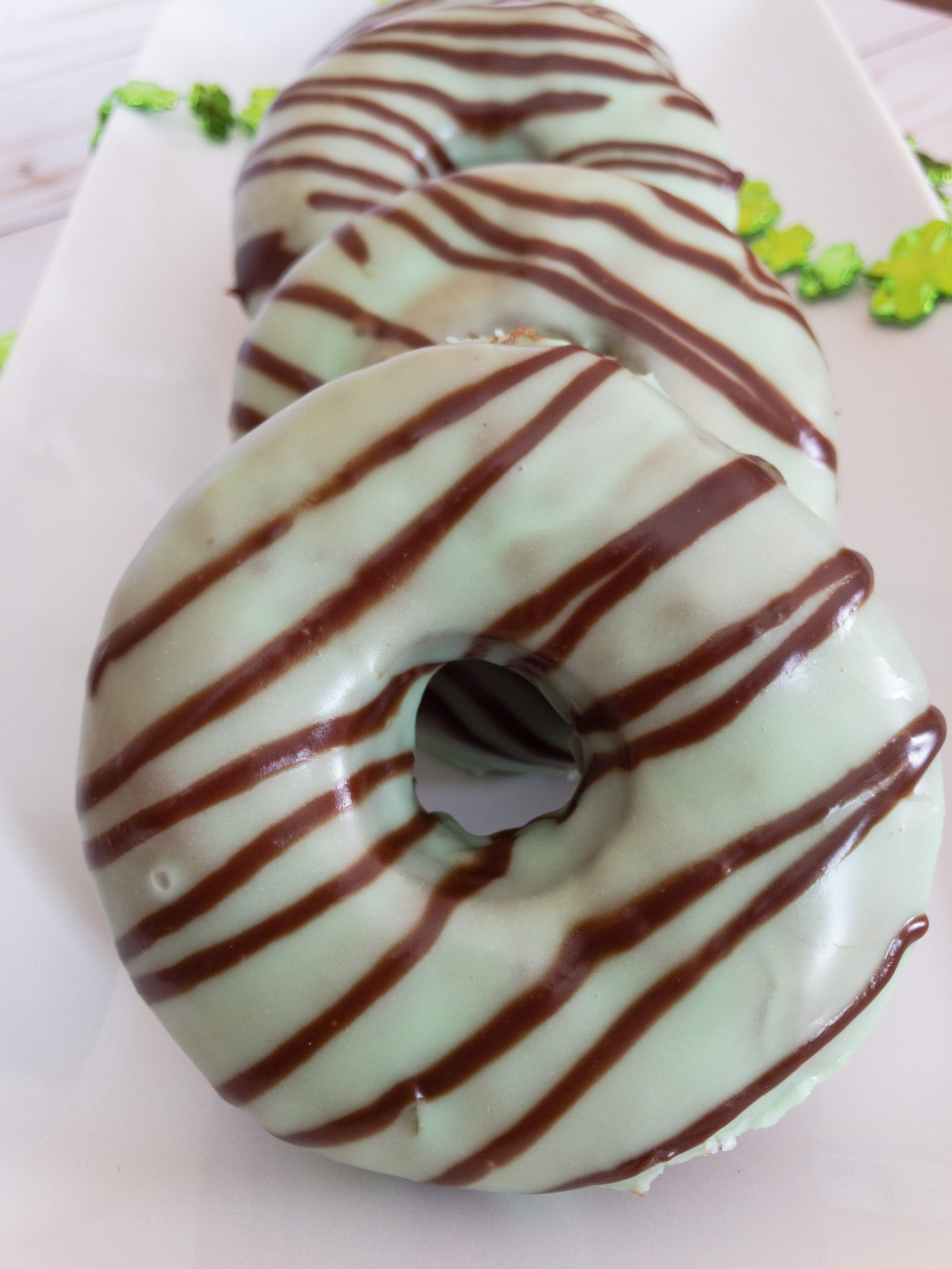 mint glazed cake donuts