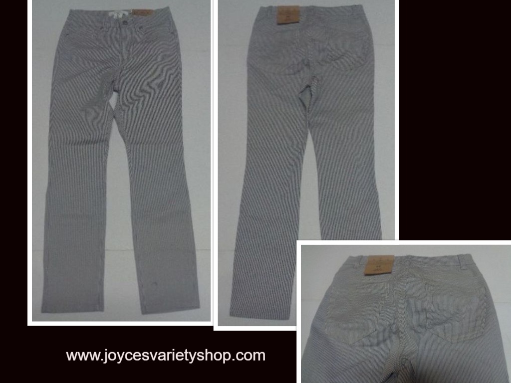 H&M Pinstriped Jeans Juniors Sz 6 Slim Fit Gray