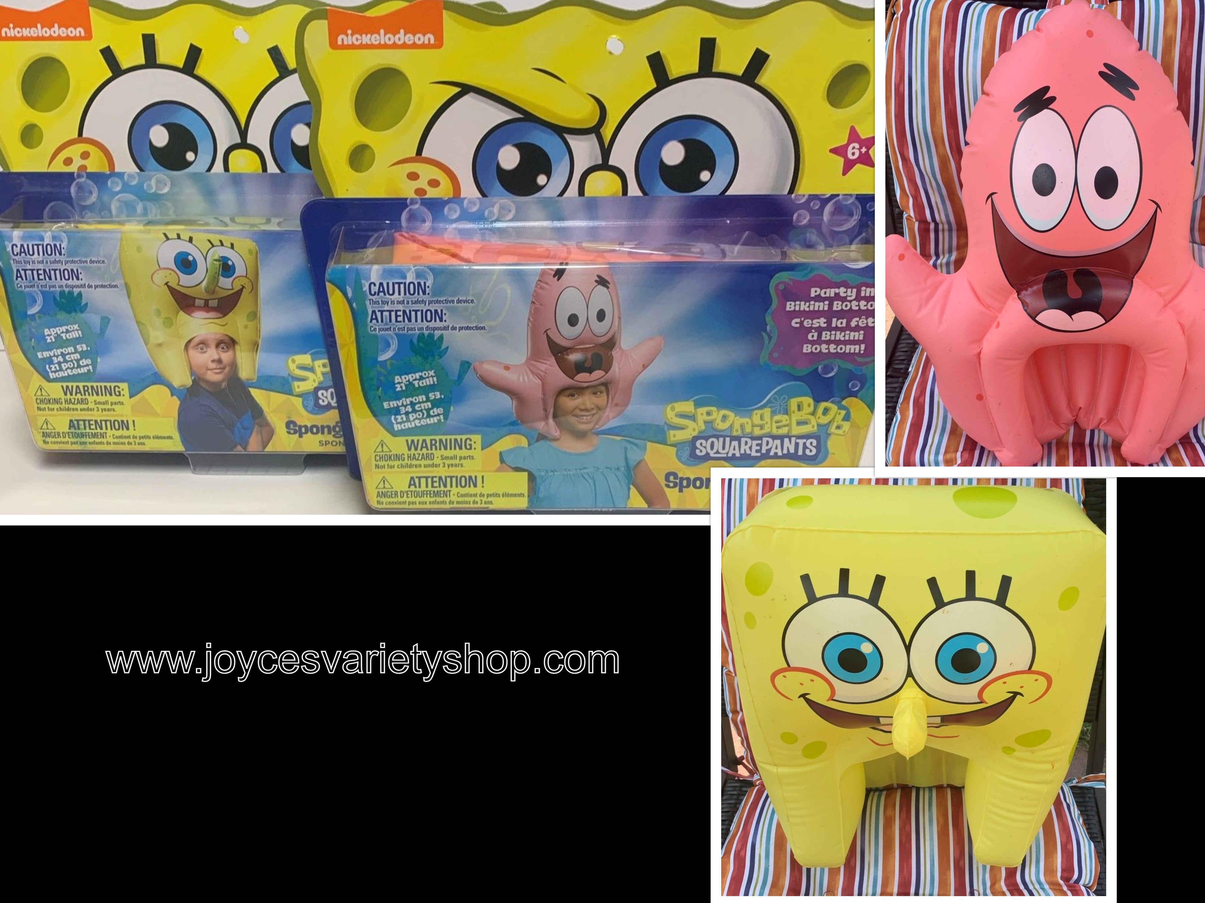 Sponge Bob or Patrick Square Pants Sponge Heads 21" Inflatables Age 6+