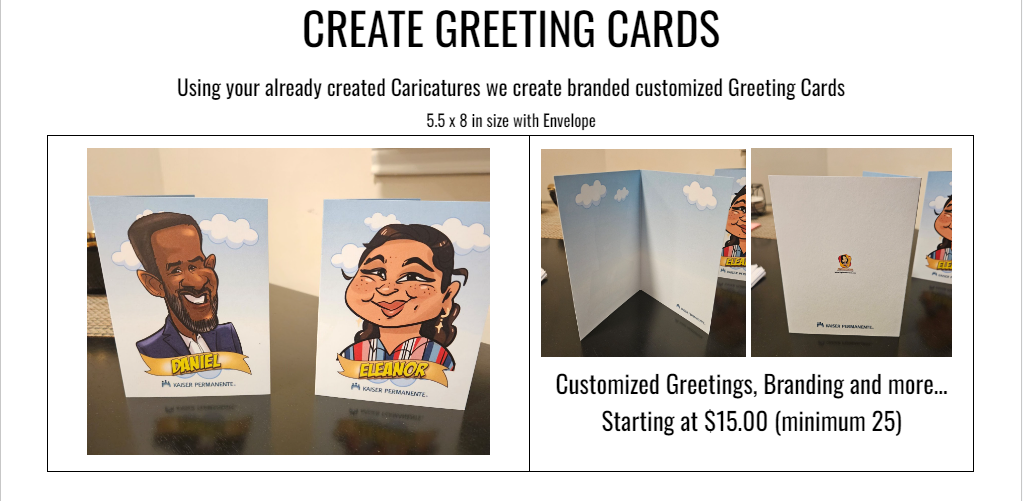 Corporate Gift Ideas, Special Gifts for employees, employee gift ideas, Caricatures, Caricature ideas, Greeting Card, Big Head Cartoon, Corporate Gifting