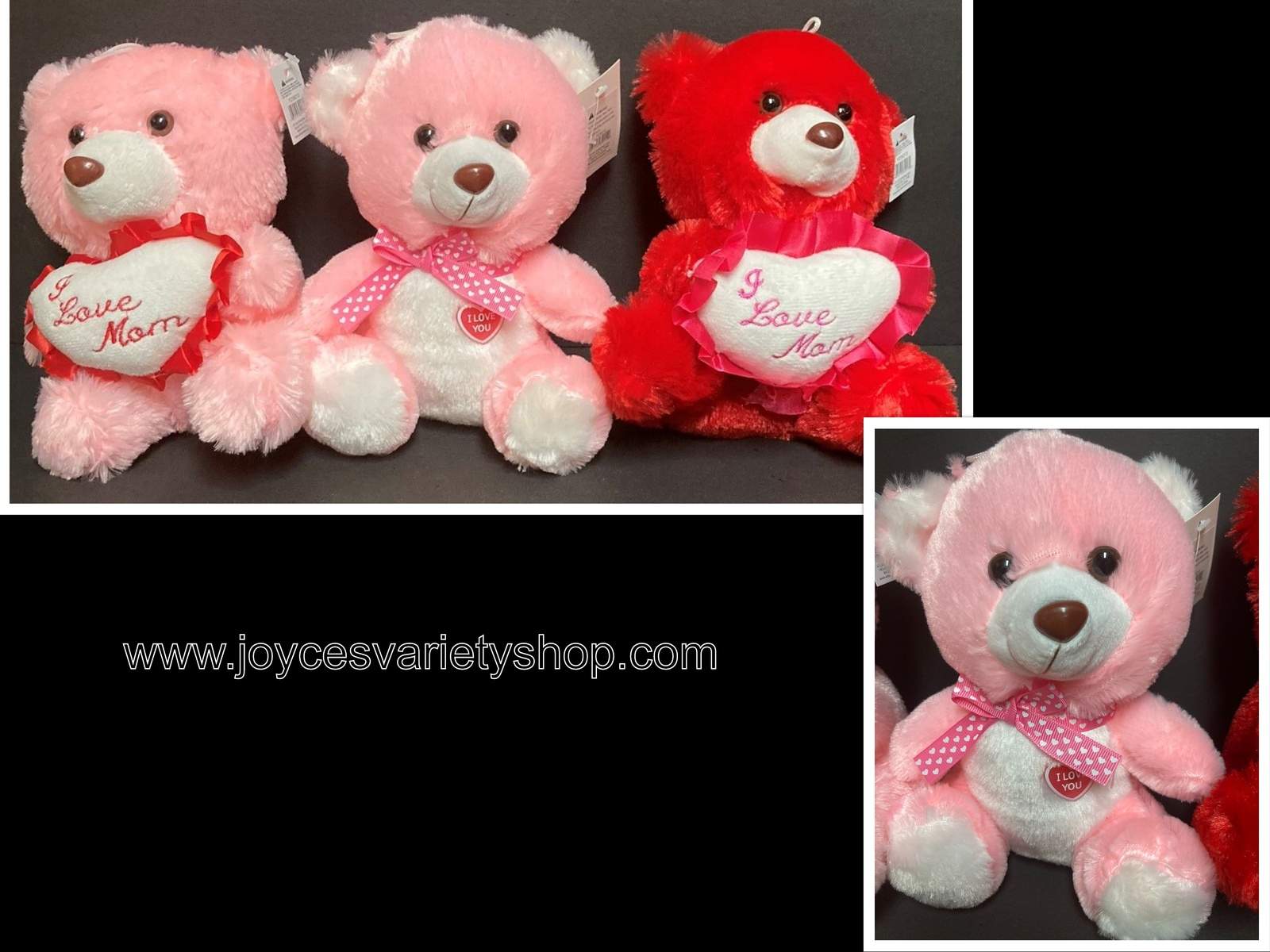 Super Soft Plush Teddy Bear Heart Love Mom Many Styles & Colors 8"