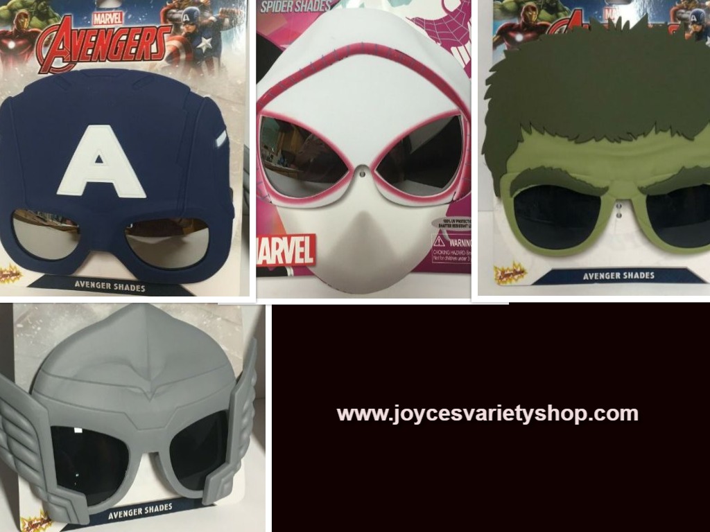Marvel Avengers Spider Hulk Thor Captain Shades Sunglasses Masks Variety Age 3+