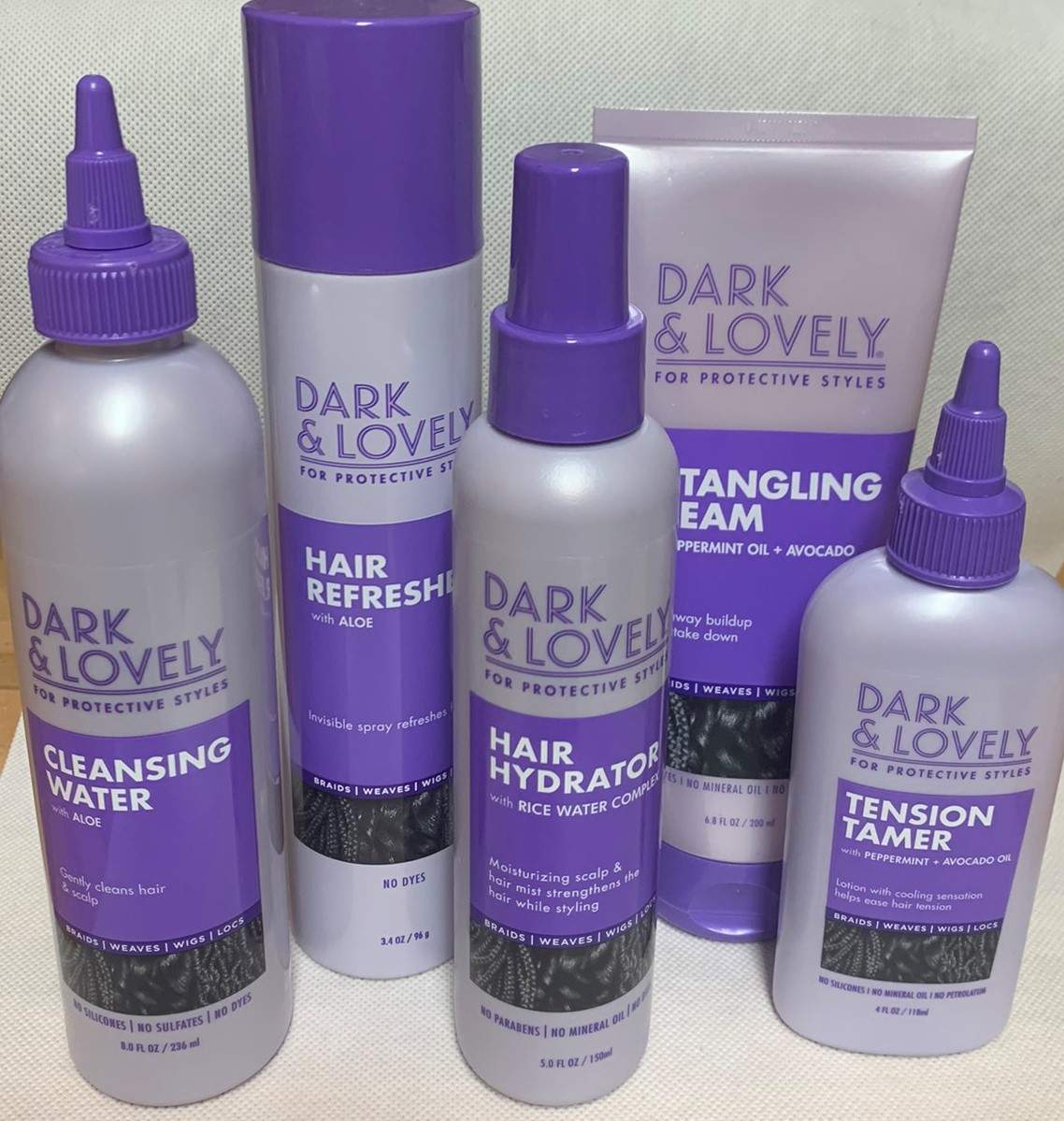 Dark & Lovely For Protective Styles Hair Care Set (5) Cleansing Detangle Hydrate
