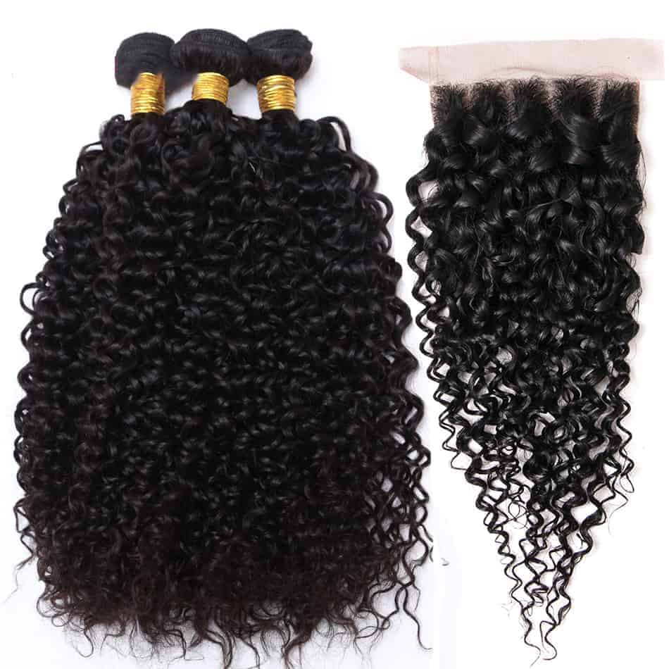 Kinky Curly Bundle Deals with Closure