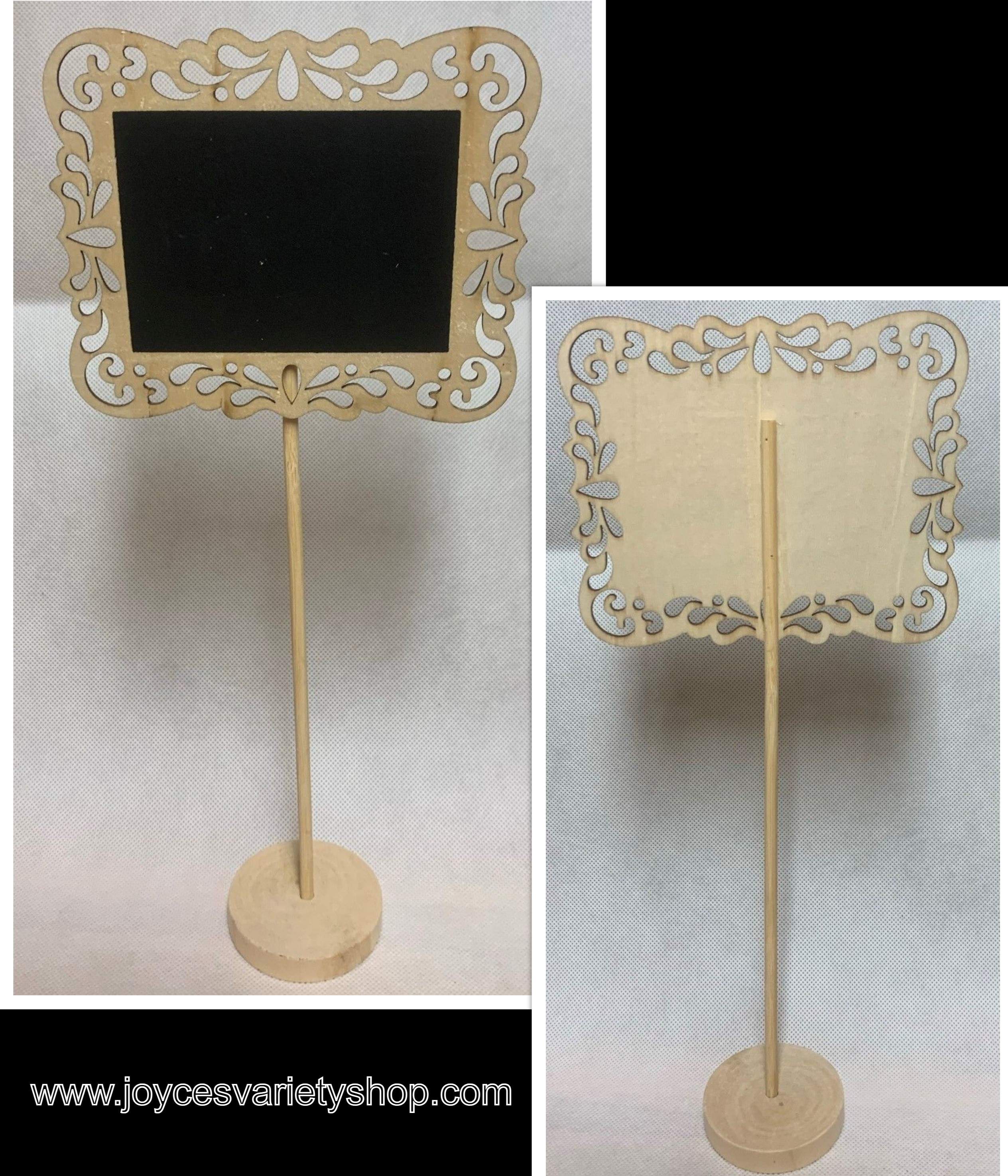 Wood Scroll Art Chalk Board Stand Mini 12" Stand 5" Board Angels Craft Party