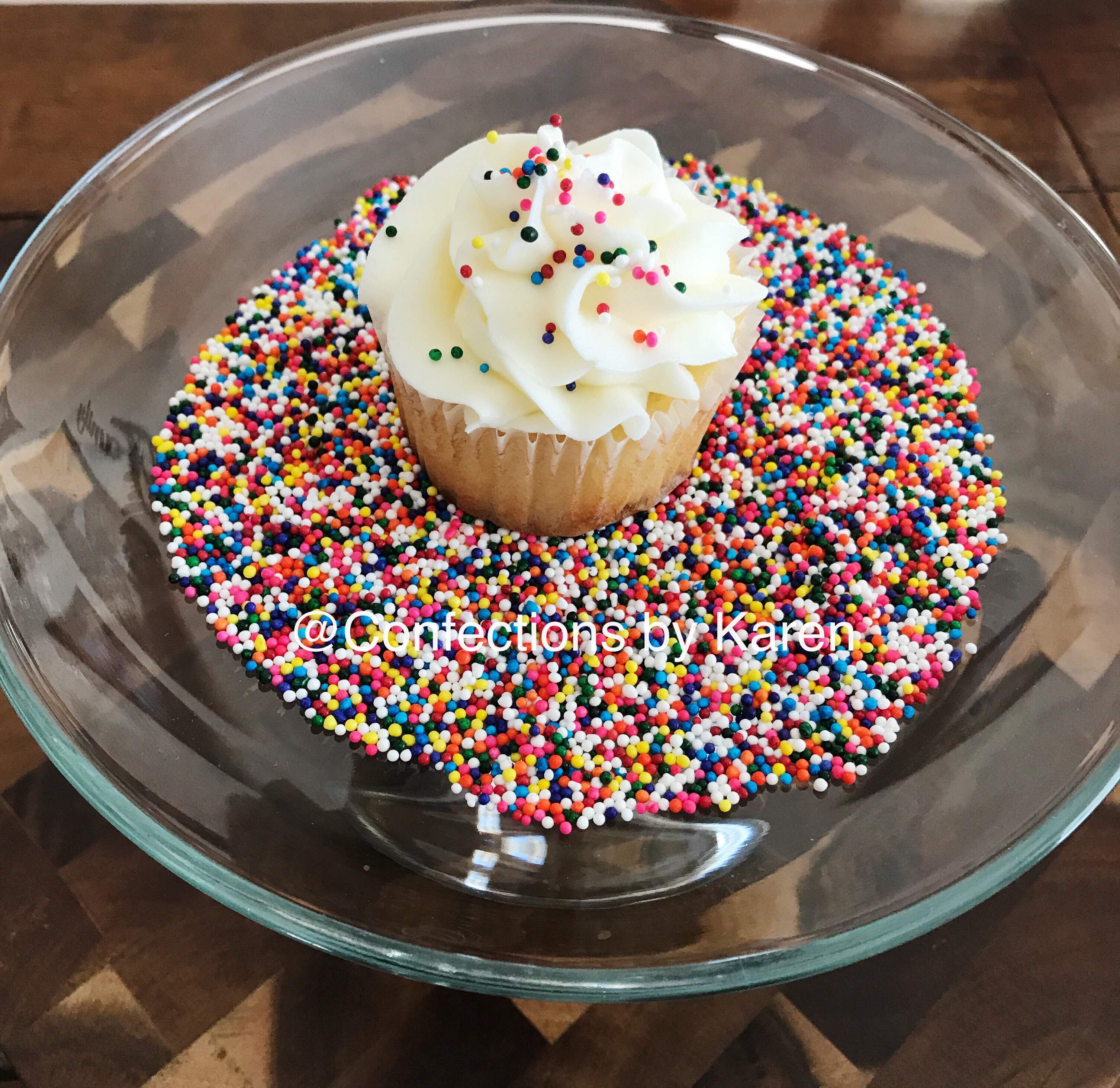 Vanilla Cupcakes with sprinkles