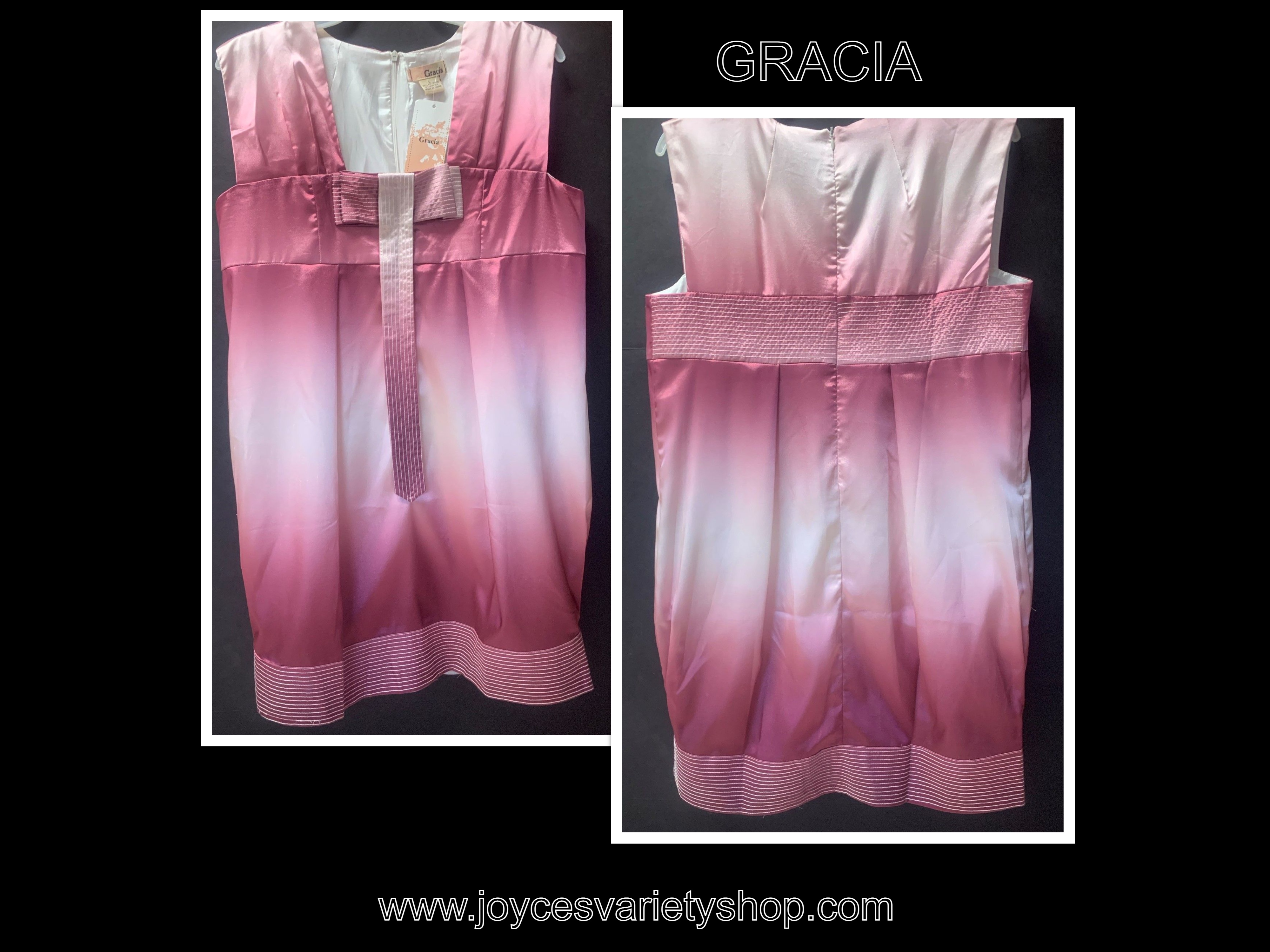 Gracia Purple Fusion Women's Above Knee Shift Dress Lined w/ Front Pockets Sz L