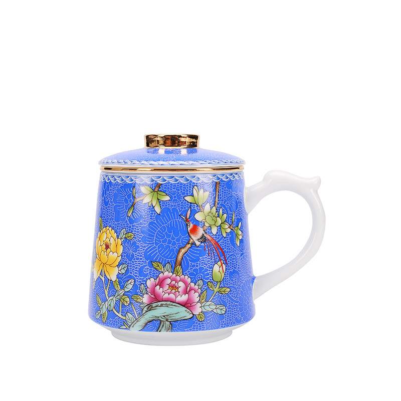 Mug en Porcelaine avec filtre - Bleu