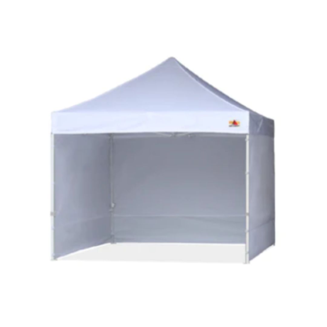 White pop-up tent suitable for outdoor events and gatherings.