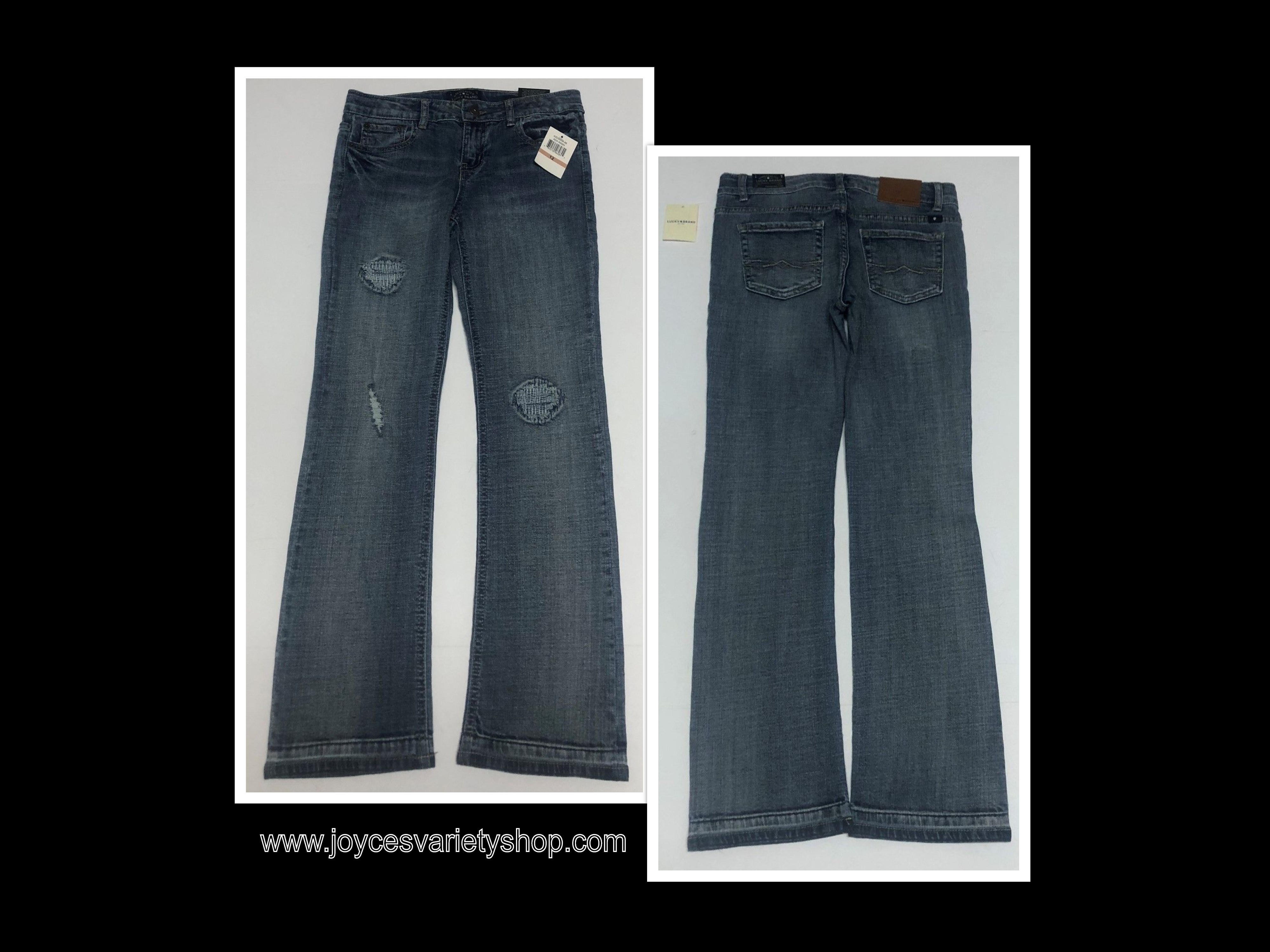 Lucky Brand Girl's Blue Jeans Sz 12 Harper Kick Flare Medium Wash