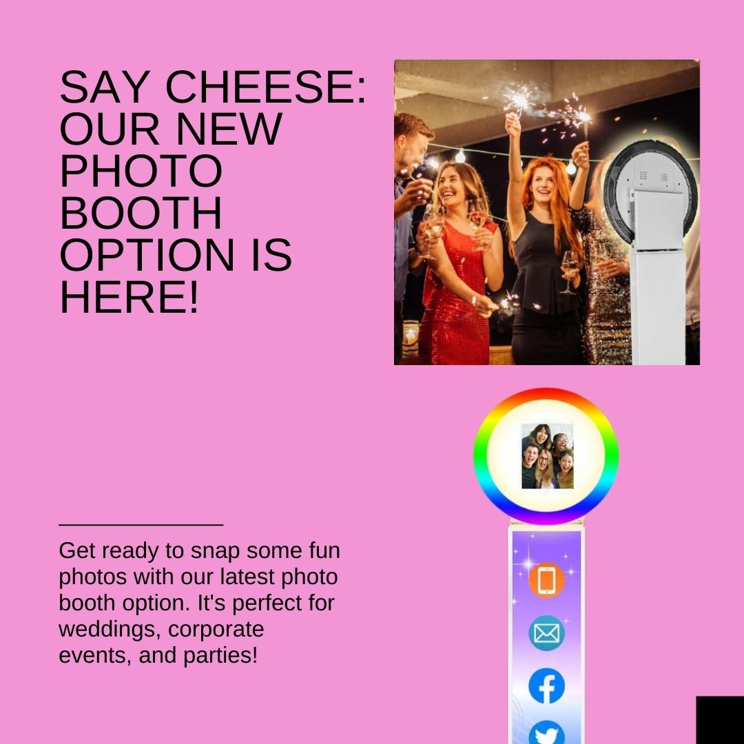 advertisement for Reflectionz Photo Booths' new digital only option