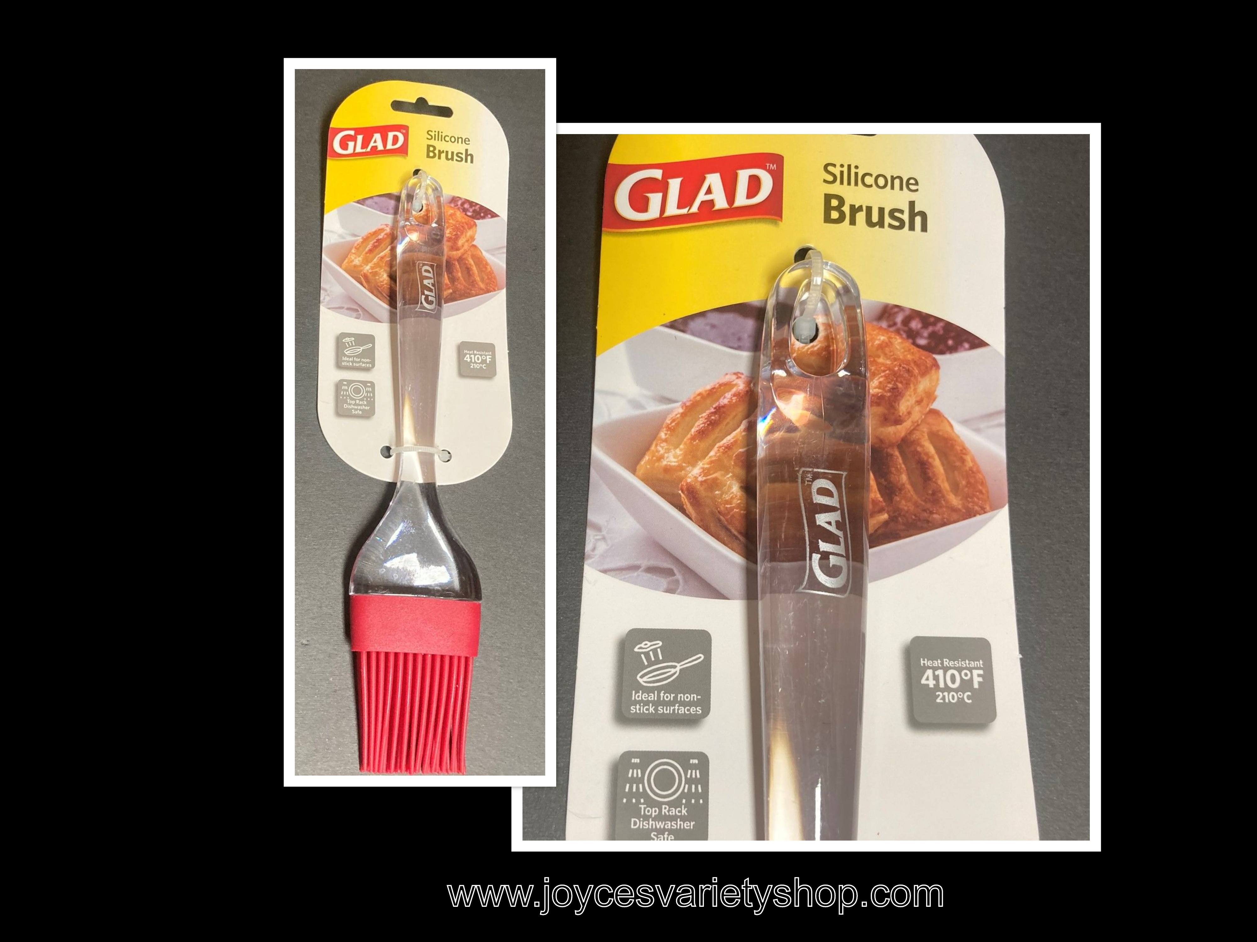GLAD Brand Basting Brush Cooking Food Preparation 2" Coverage Clear & Red