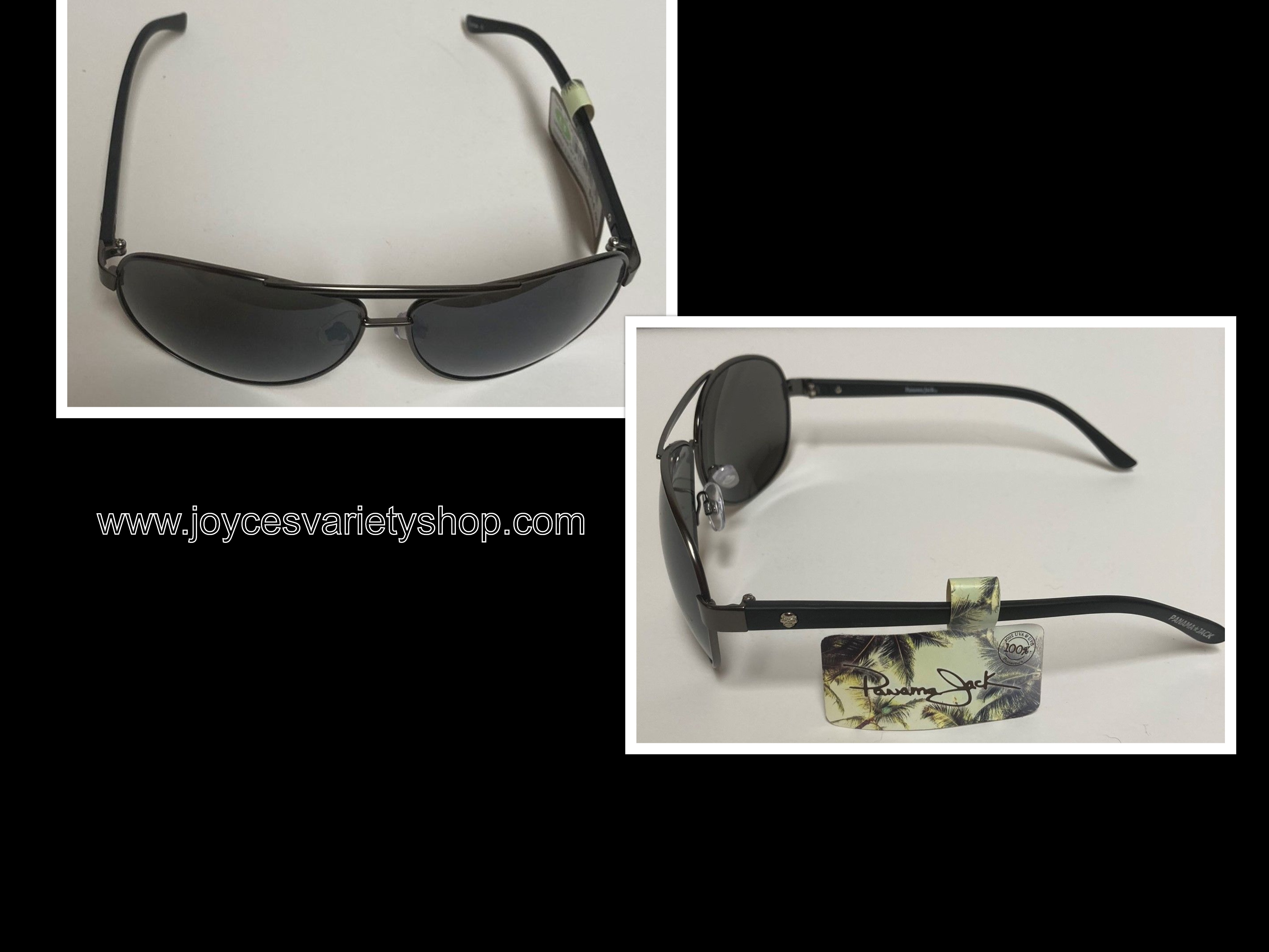 Panama Jack Sunglasses Black Metal 100% UVA UVB