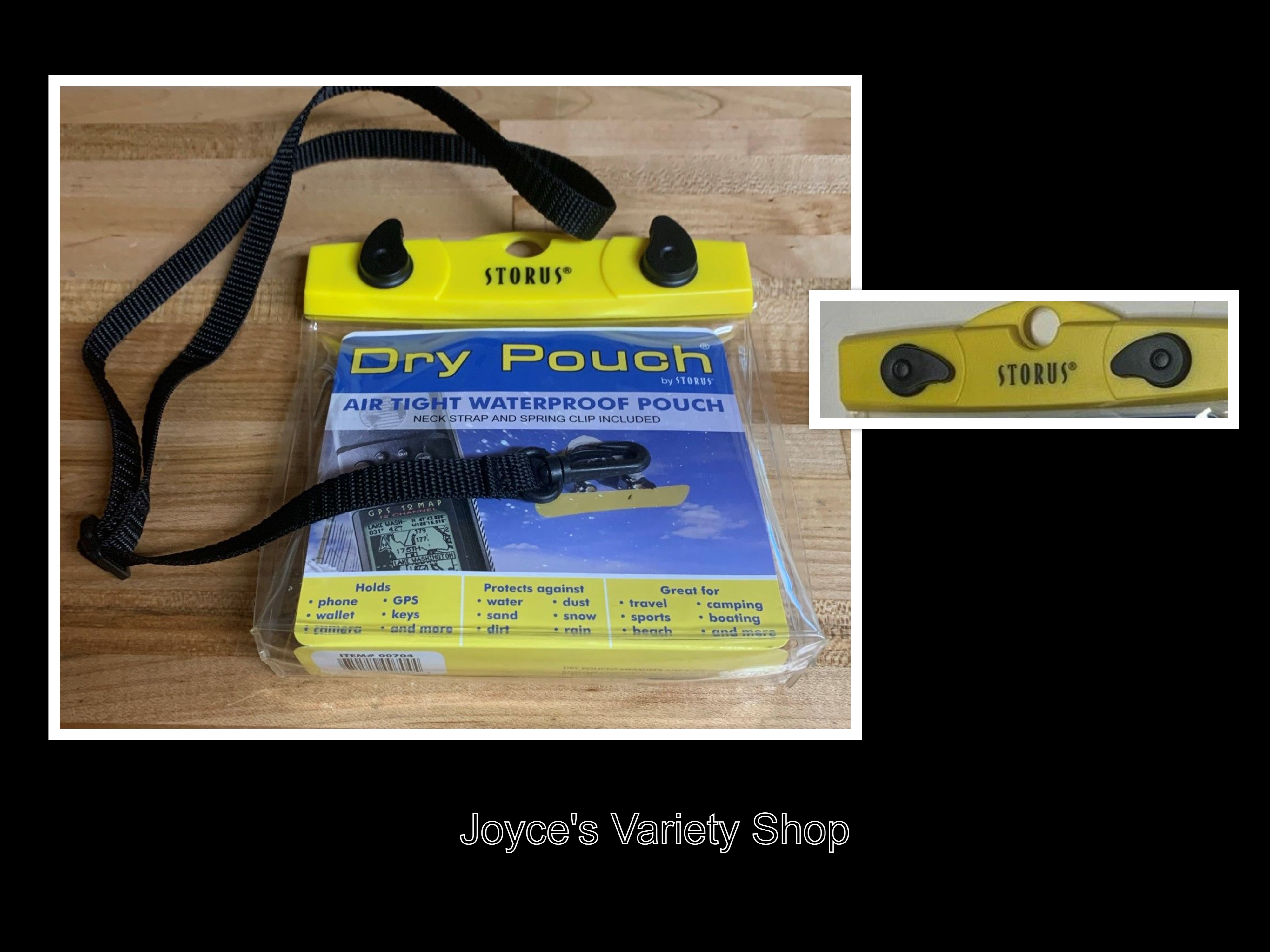 Storus Dry Pouch Air Tight Waterproof Neck Strap & Clip Included 6" x 5"