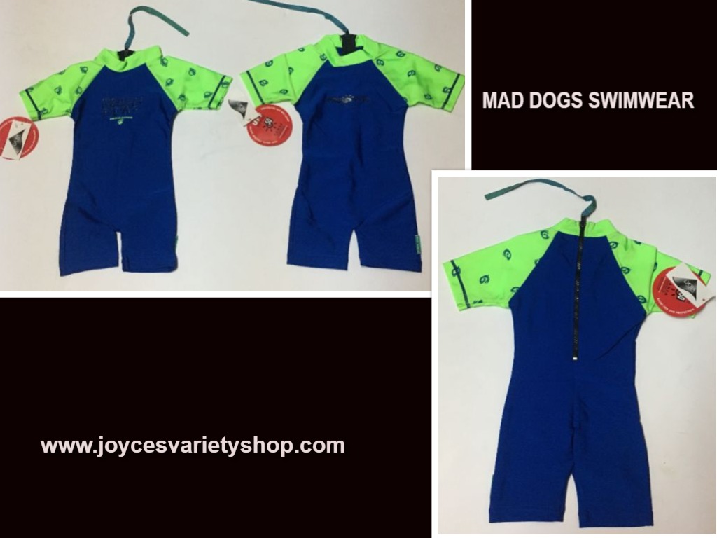 Infant One Piece Swimsuit Lycra 50 UPF 6-12 Months Blue & Green Variety Features