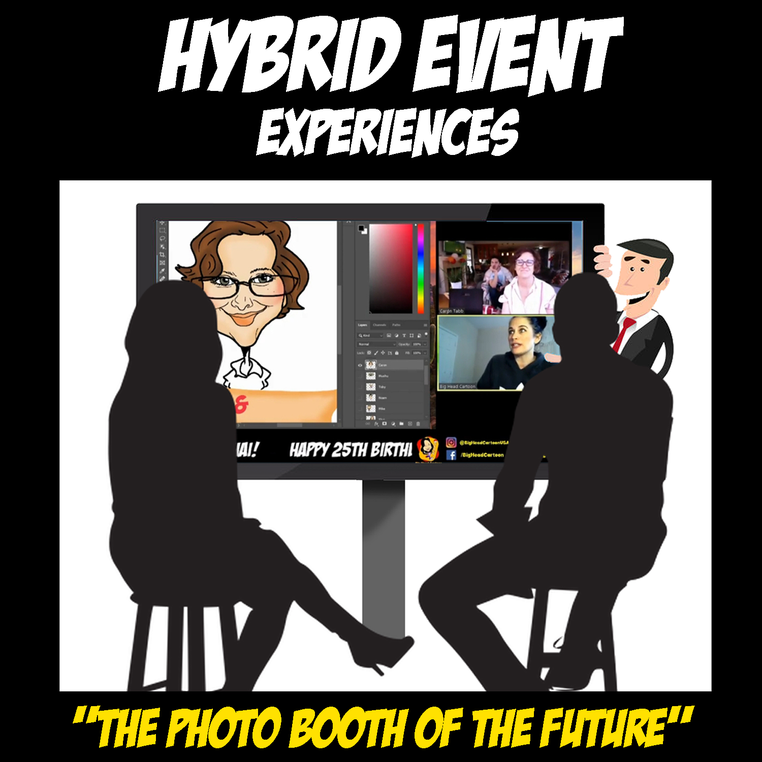 Hybrid Entertainment, Hybrid Caricatures, Hybrid Events, Hybrid Caricatures, Caricatures, Caricature Artist, Caricature, Big Head Cartoon, Hybrid Event Ideas