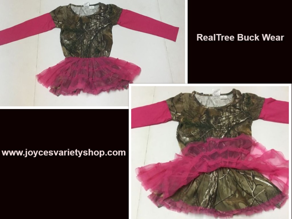 Realtree Buck Wear Hot Pink Camouflage Toddler Dress Sz 2T or 3T
