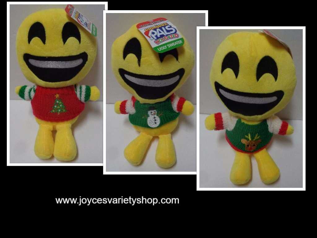 Emojeez Smiley Face Ugly Sweater Plush Doll NWT Holidazed Pals Special Edition