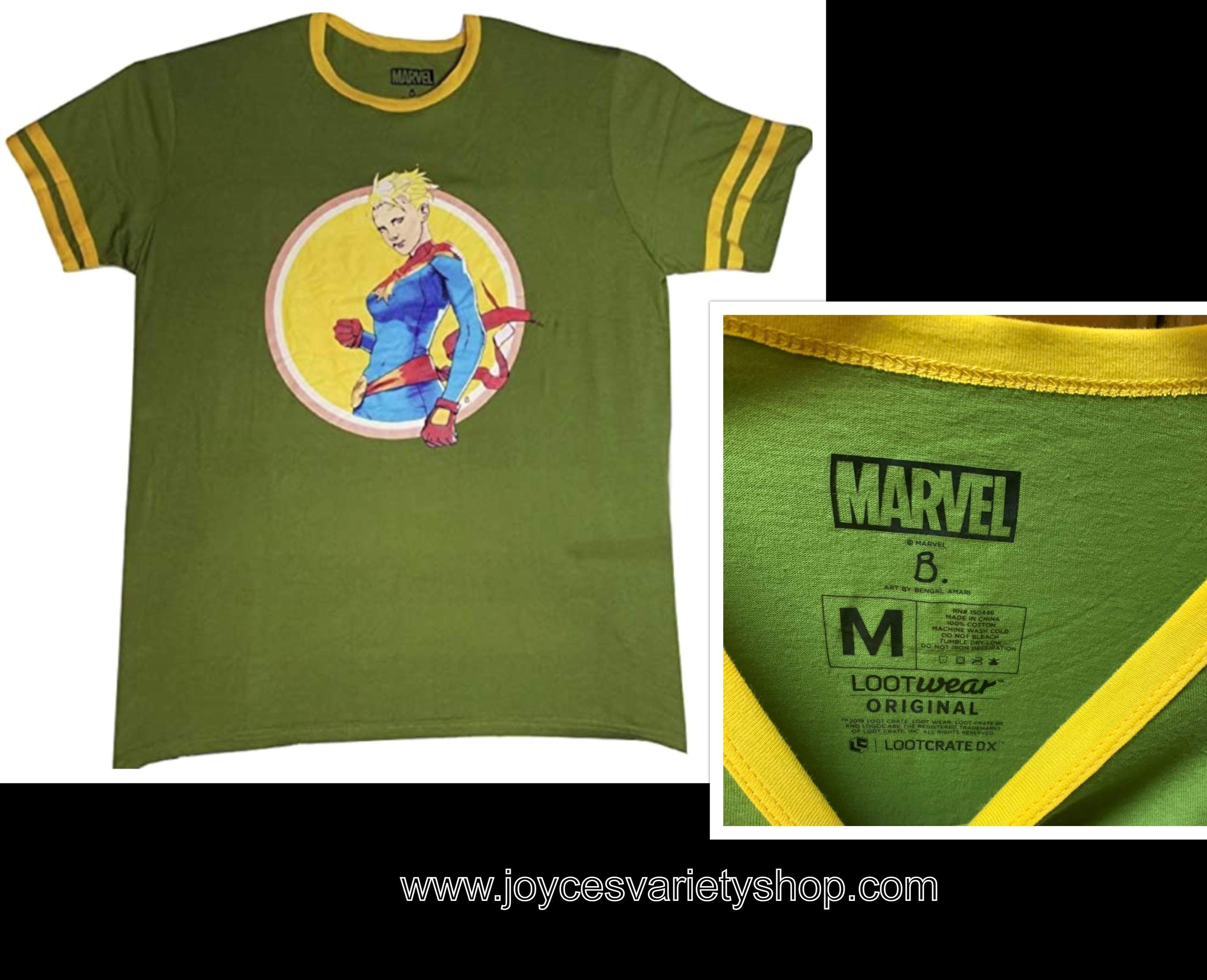 New Lootcrate Lootgear Original Captain Marvel Graphic T Shirt Size M