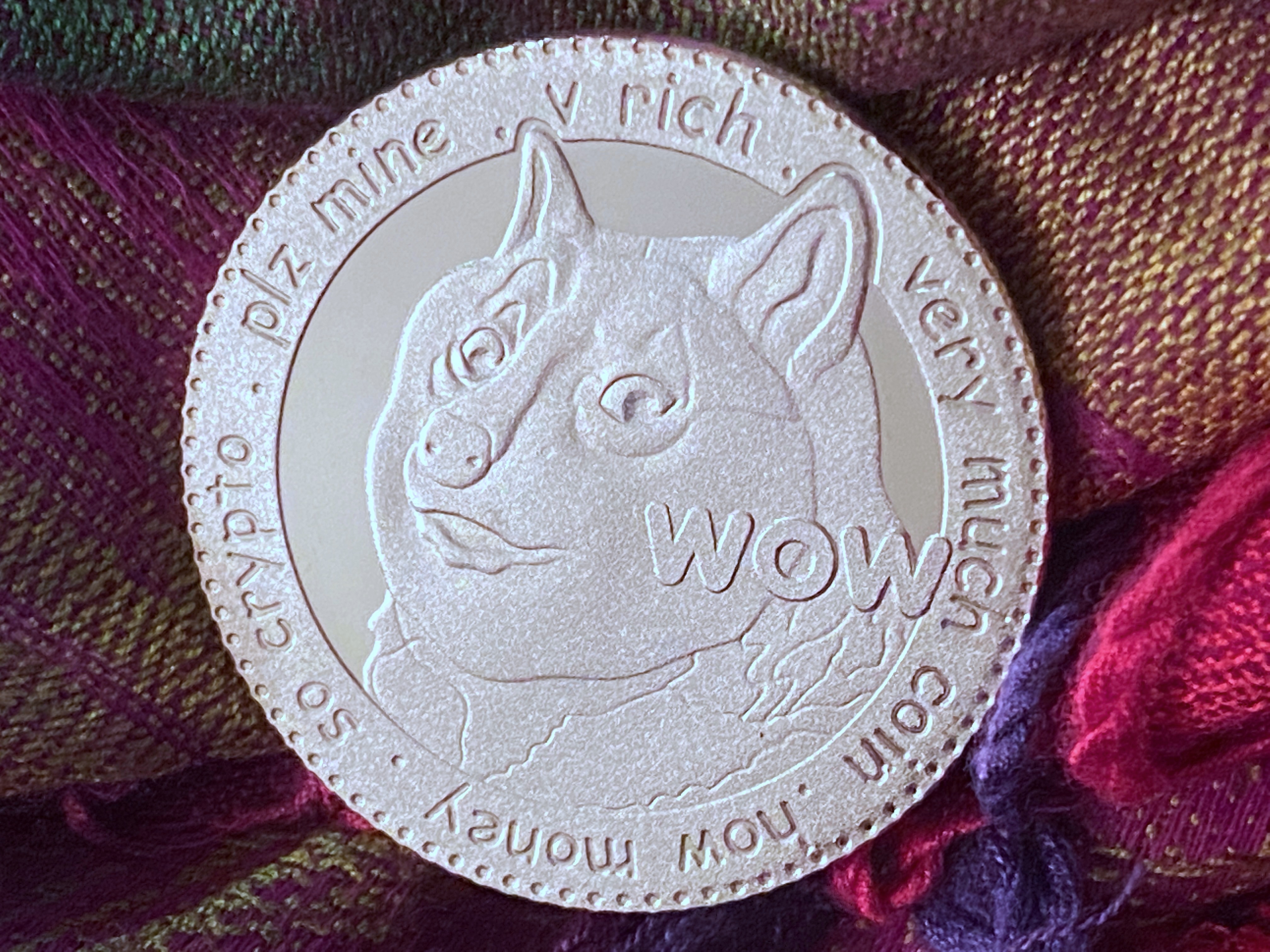 Silver DOGE COIN with TO THE MOON back!!!