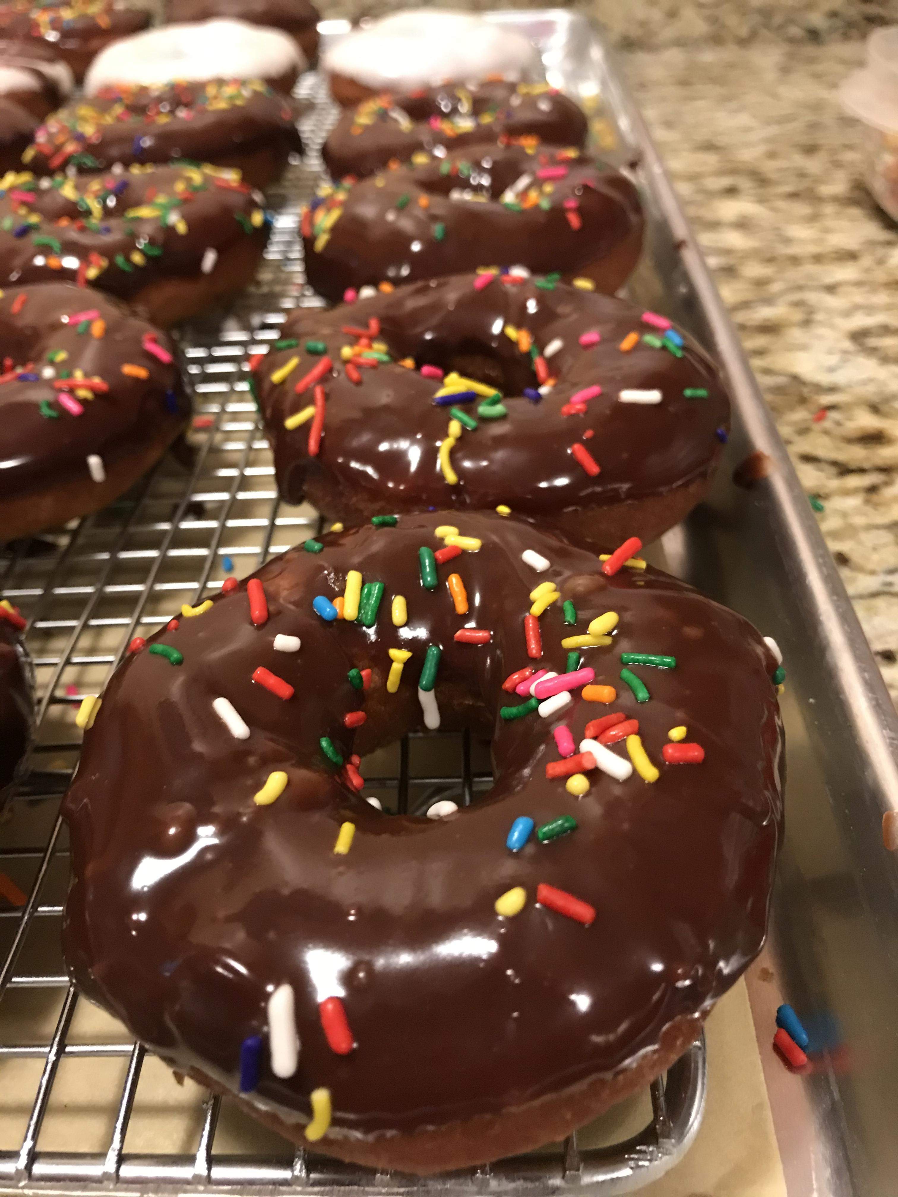 Chocolate Glazed Cake Donuts