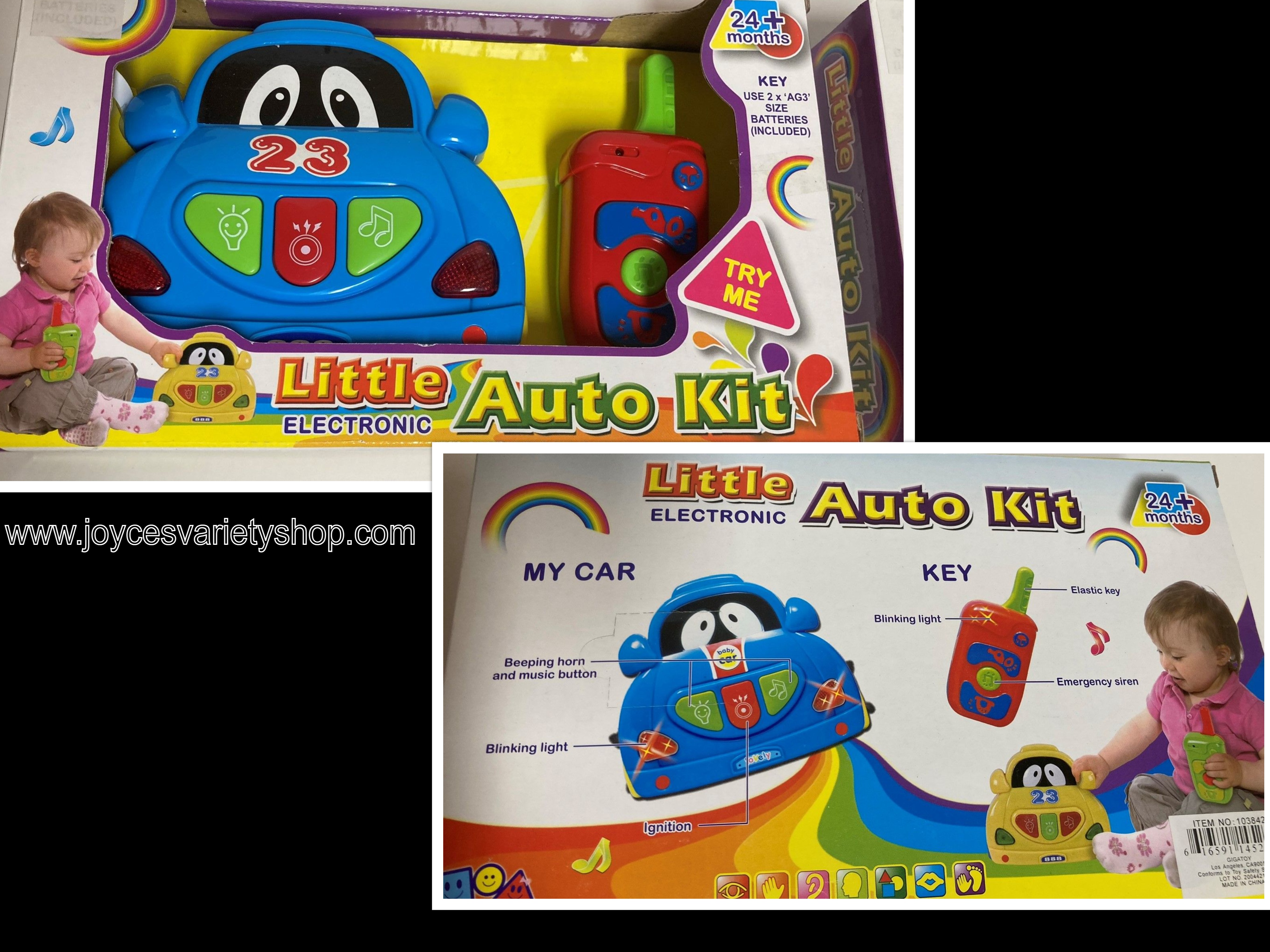 Baby Toy Little Electronic Auto Kit 24 Months+ Blue or Yellow 2 AA Batteries