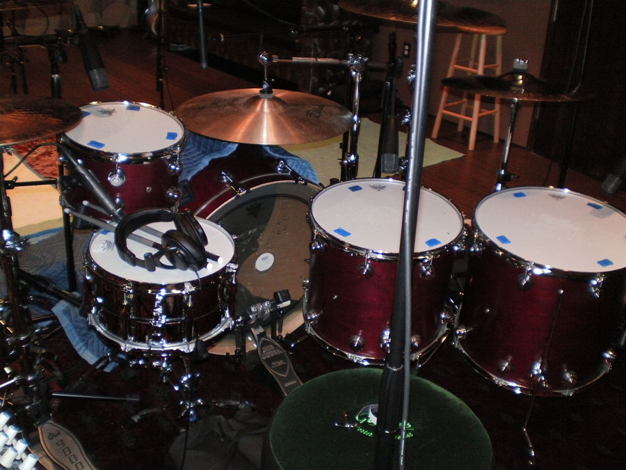 Scott's Drum set up at Atrium Studios 